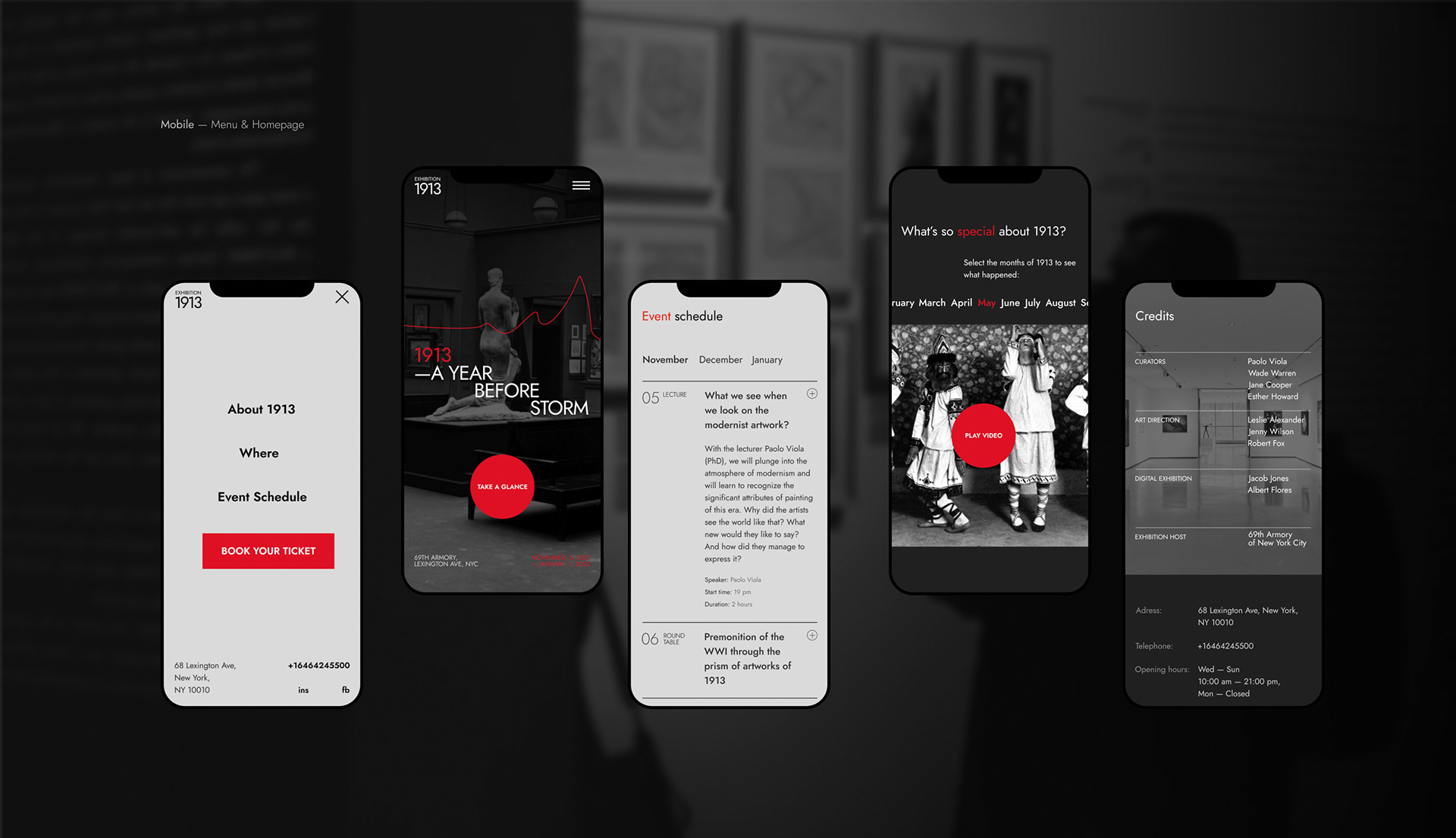 Art Exhibition Promo Website — Изображение №7 — Анимация, Интерфейсы на Dprofile