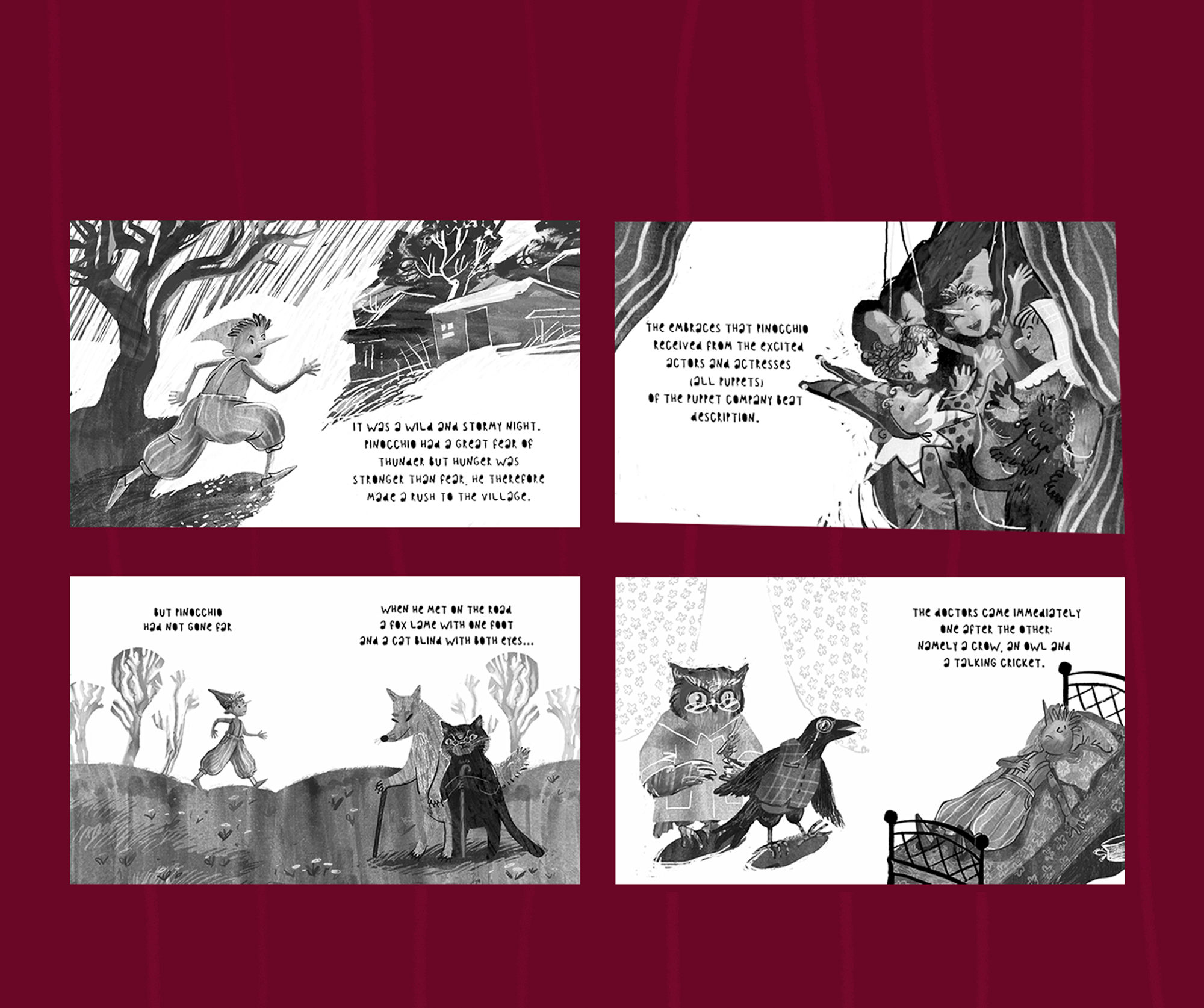 развороты книги "Приключения Пиноккио" — Изображение №2 — Иллюстрация, Анимация на Dprofile