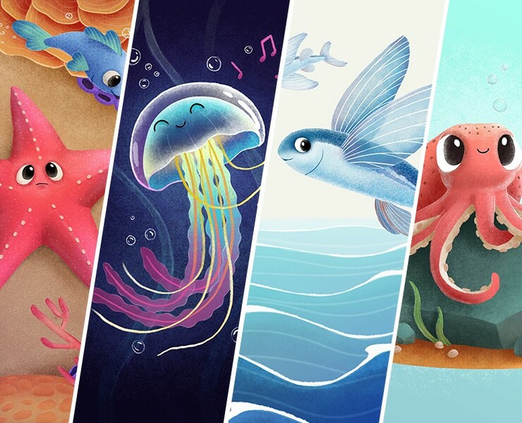 Sea creatures — Иллюстрация на Dprofile