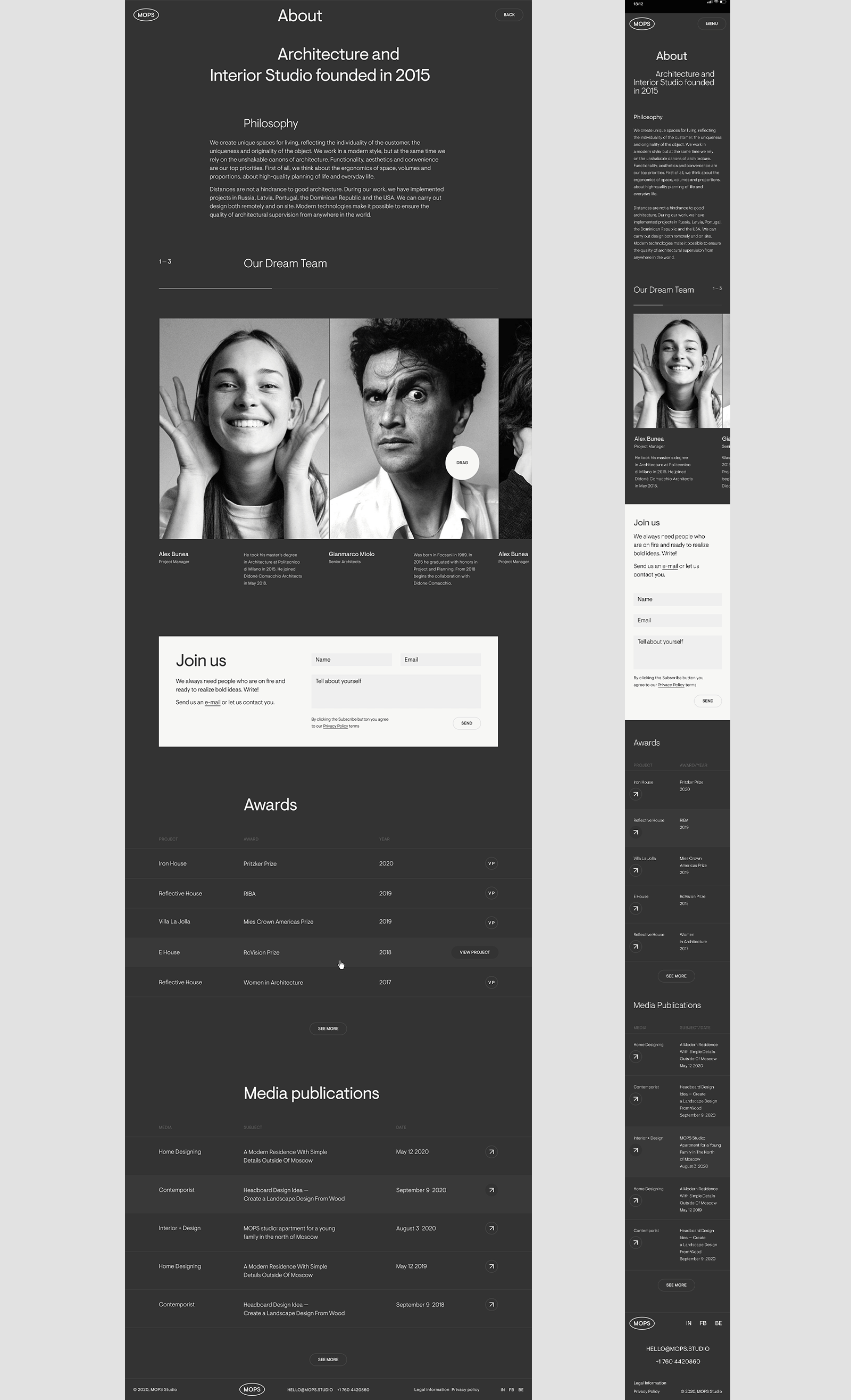 Architecture and interior studio website design — Изображение №6 — Интерфейсы, Брендинг на Dprofile
