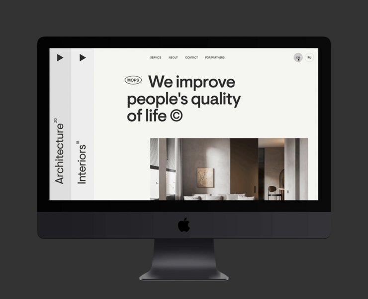 Architecture and interior studio website design — Интерфейсы, Брендинг на Dprofile