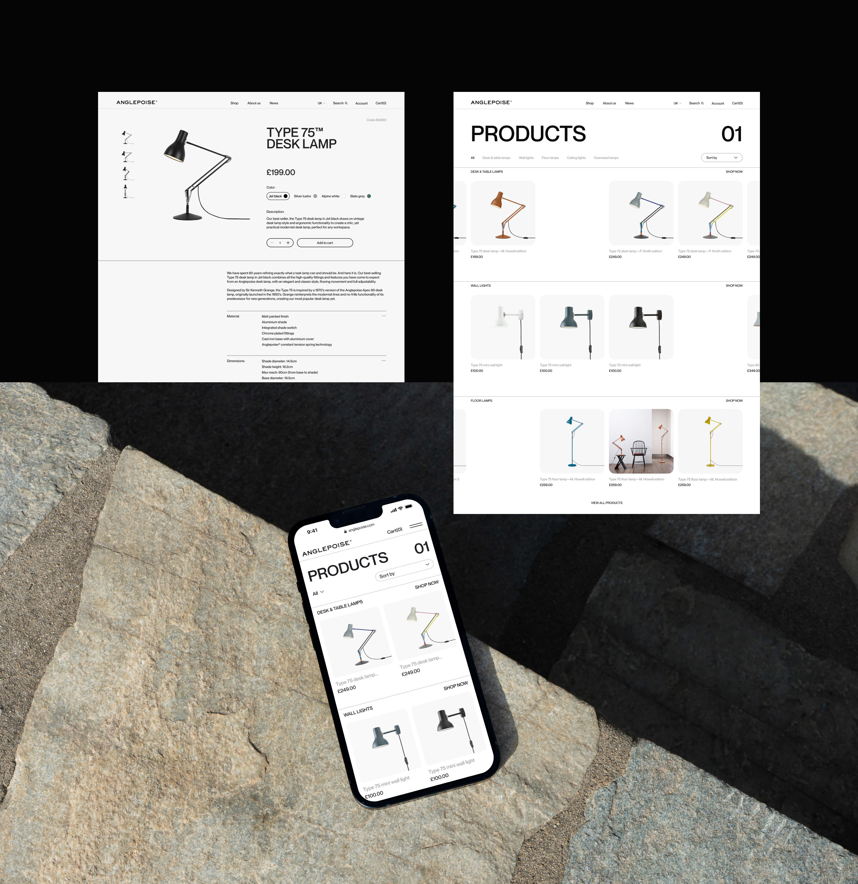Anglepoise. Concept corporate website — Изображение №7 — Интерфейсы, Брендинг на Dprofile