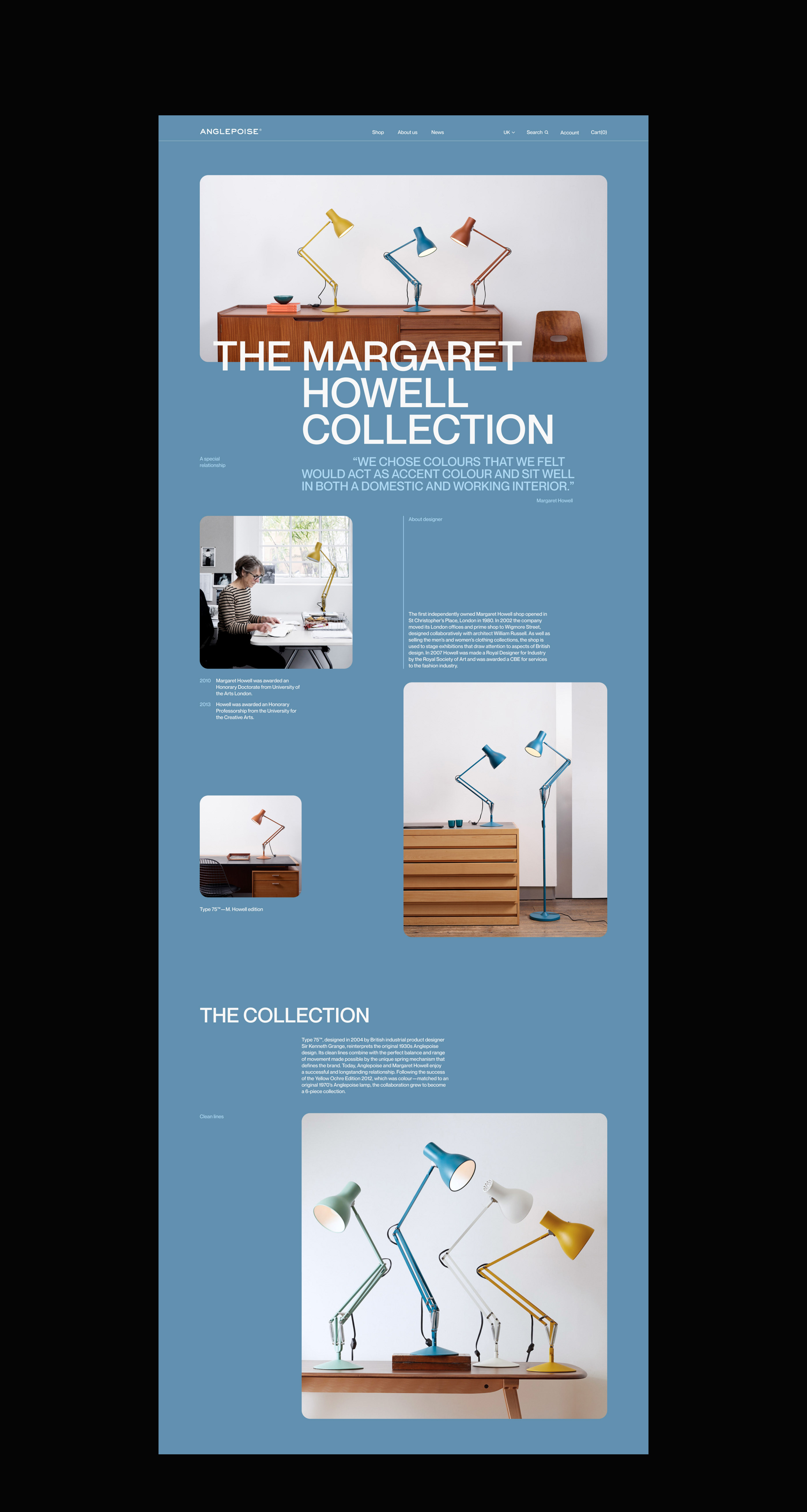 Anglepoise. Concept corporate website — Изображение №8 — Интерфейсы, Брендинг на Dprofile