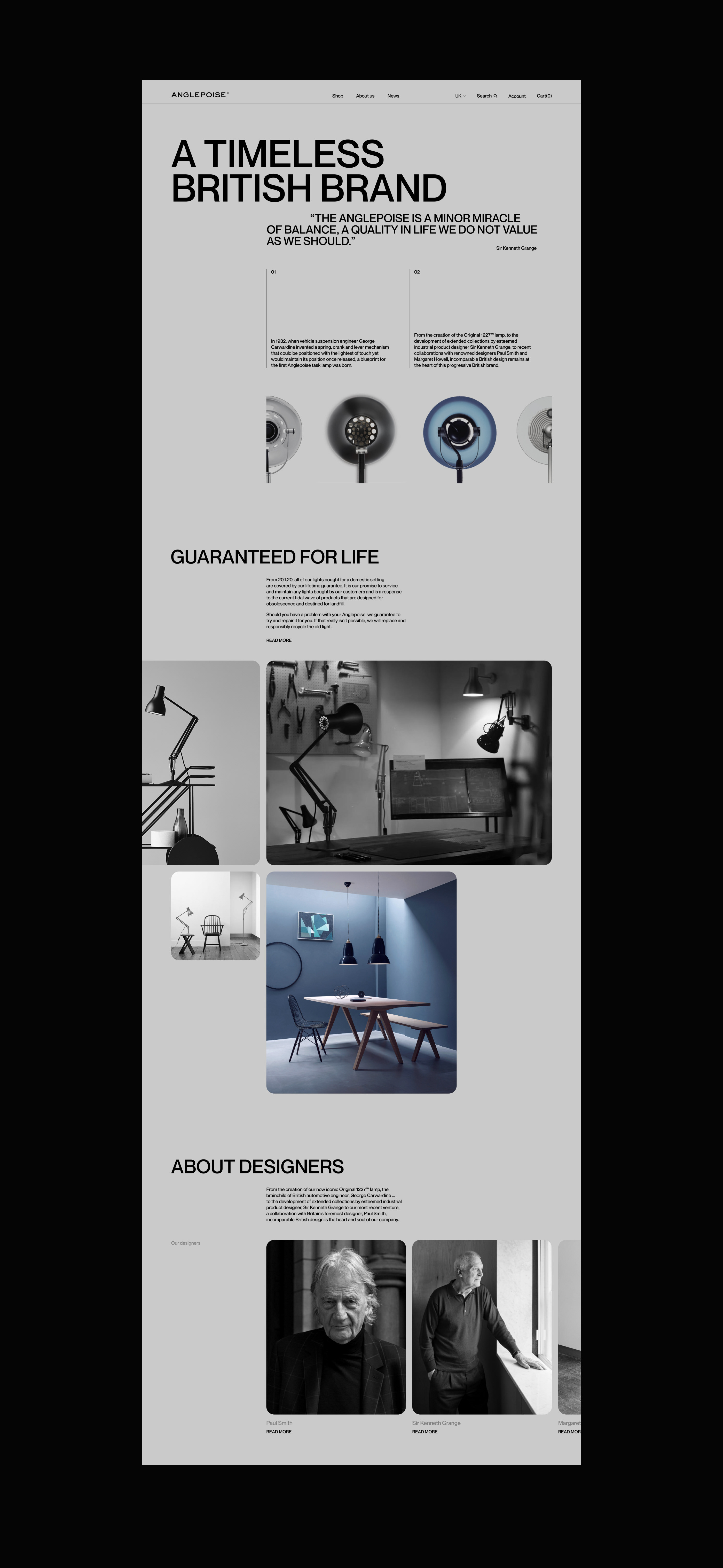 Anglepoise. Concept corporate website — Изображение №5 — Интерфейсы, Брендинг на Dprofile
