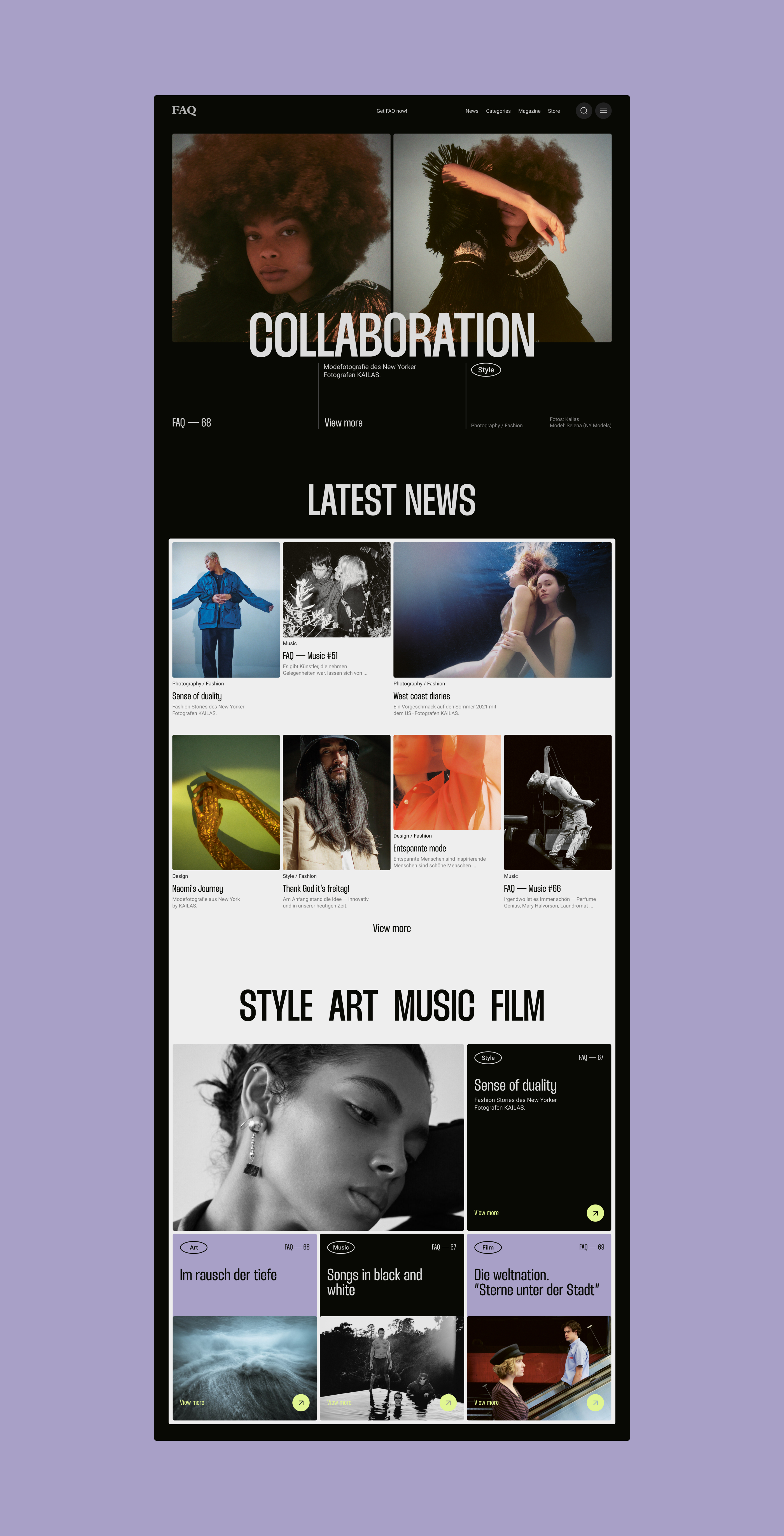 FAQ Magazine — Website redesign — Изображение №3 — Интерфейсы, Брендинг на Dprofile