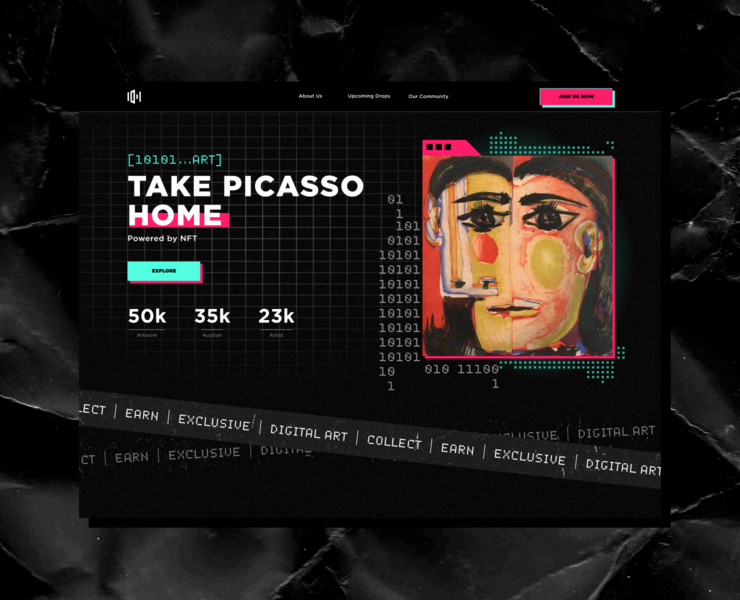 CRYPTO ART / LANDING PAGE — Интерфейсы, Брендинг на Dprofile