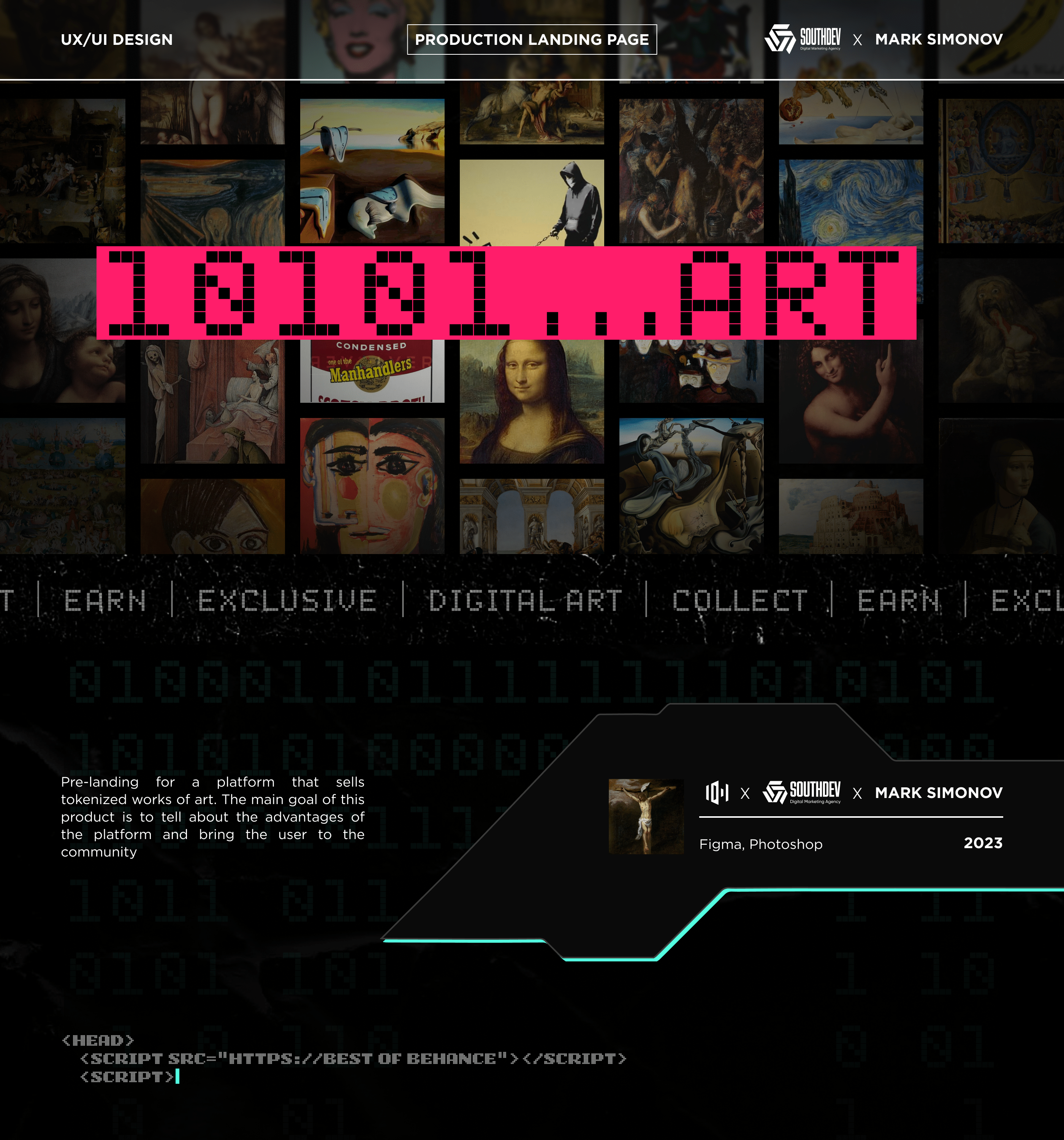 CRYPTO ART / LANDING PAGE — Изображение №1 — Интерфейсы, Брендинг на Dprofile