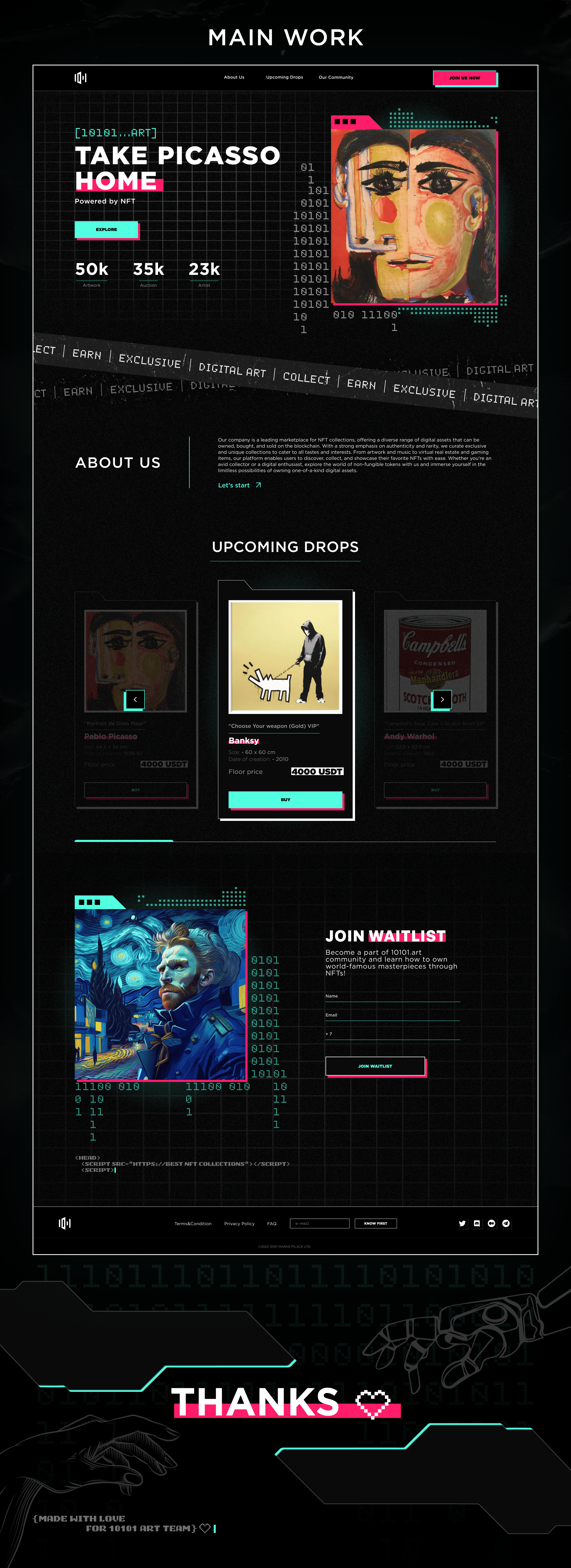 CRYPTO ART / LANDING PAGE — Изображение №3 — Интерфейсы, Брендинг на Dprofile