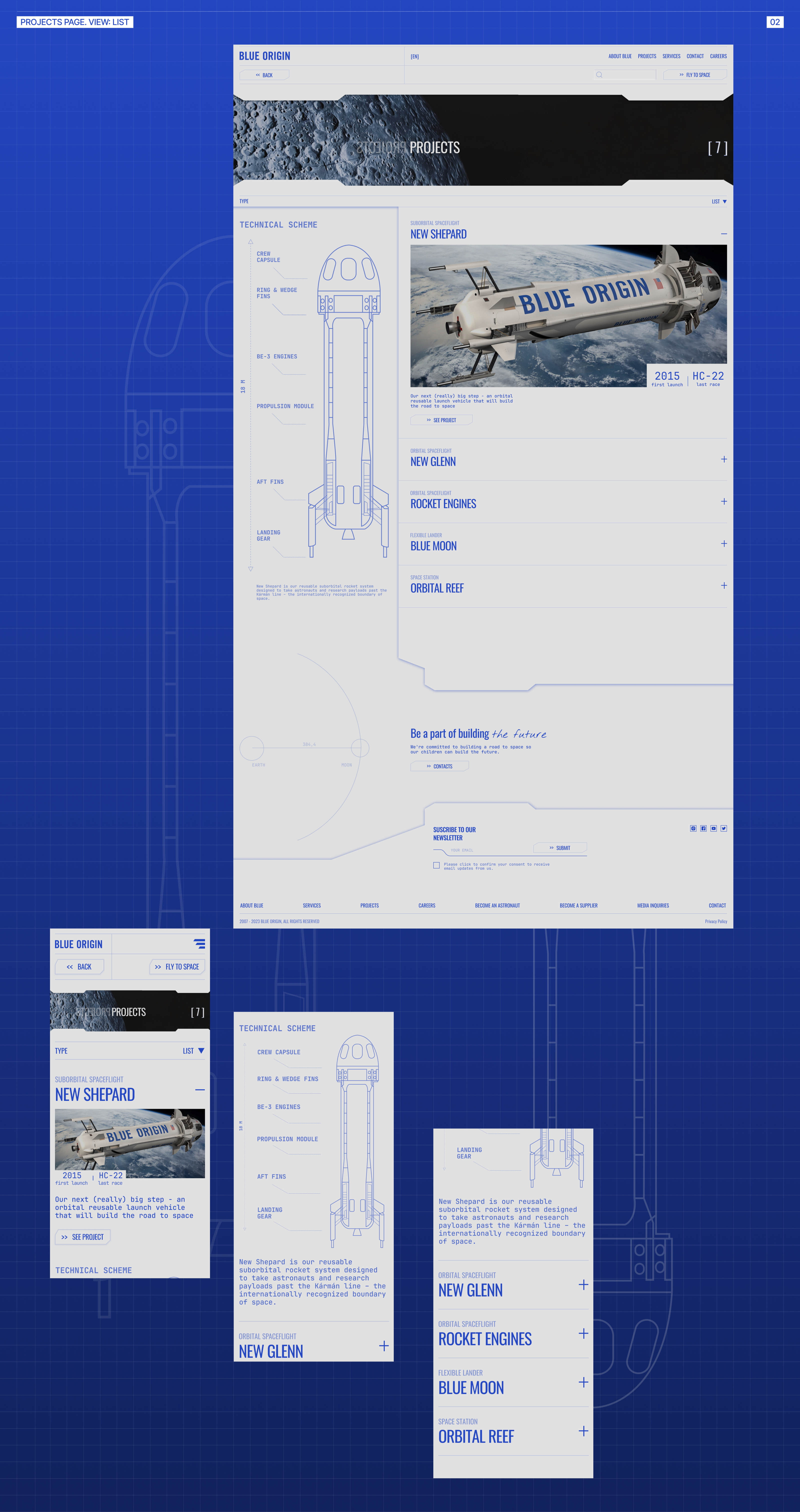 BLUE ORIGIN [ Corporate website ] — Изображение №7 — Интерфейсы, Анимация на Dprofile