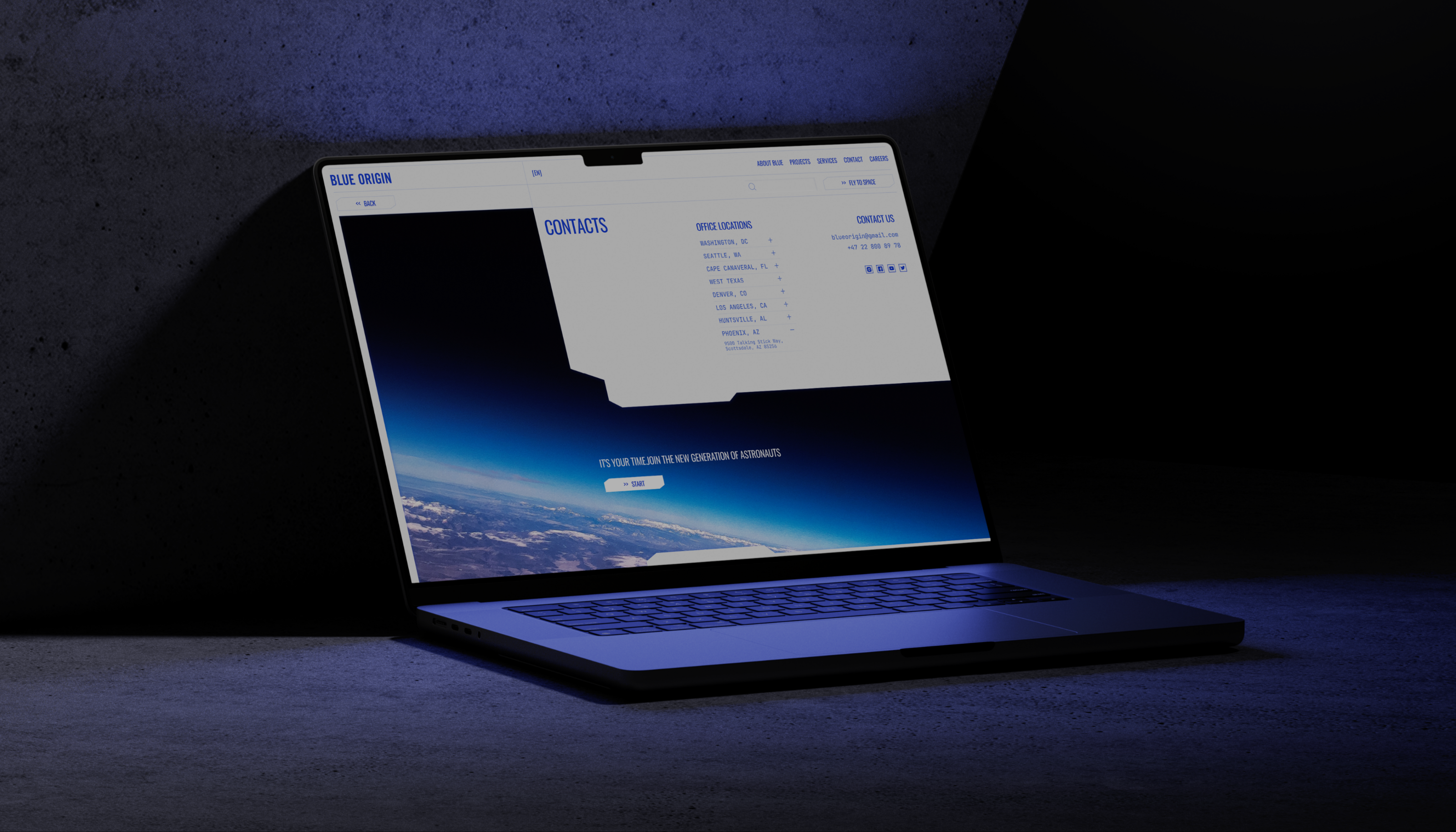 BLUE ORIGIN [ Corporate website ] — Изображение №13 — Интерфейсы, Анимация на Dprofile