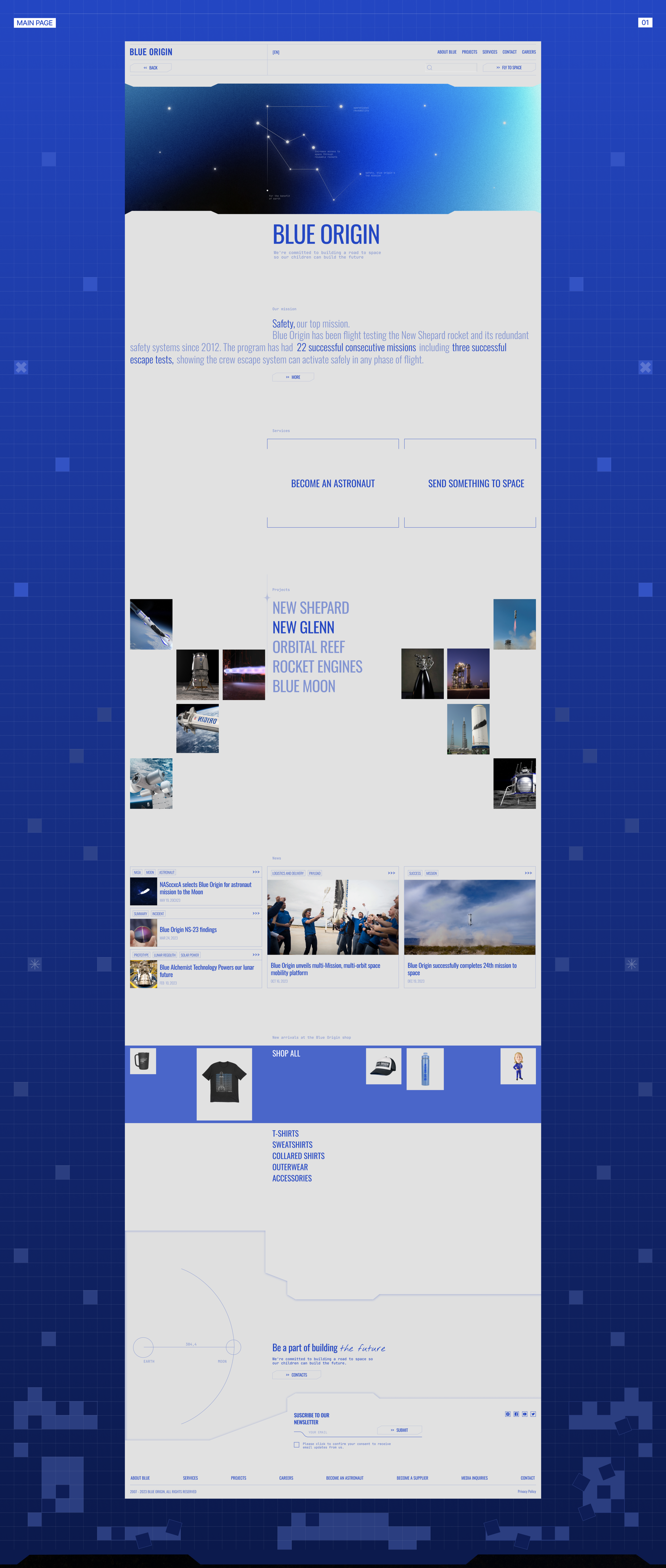 BLUE ORIGIN [ Corporate website ] — Изображение №4 — Интерфейсы, Анимация на Dprofile