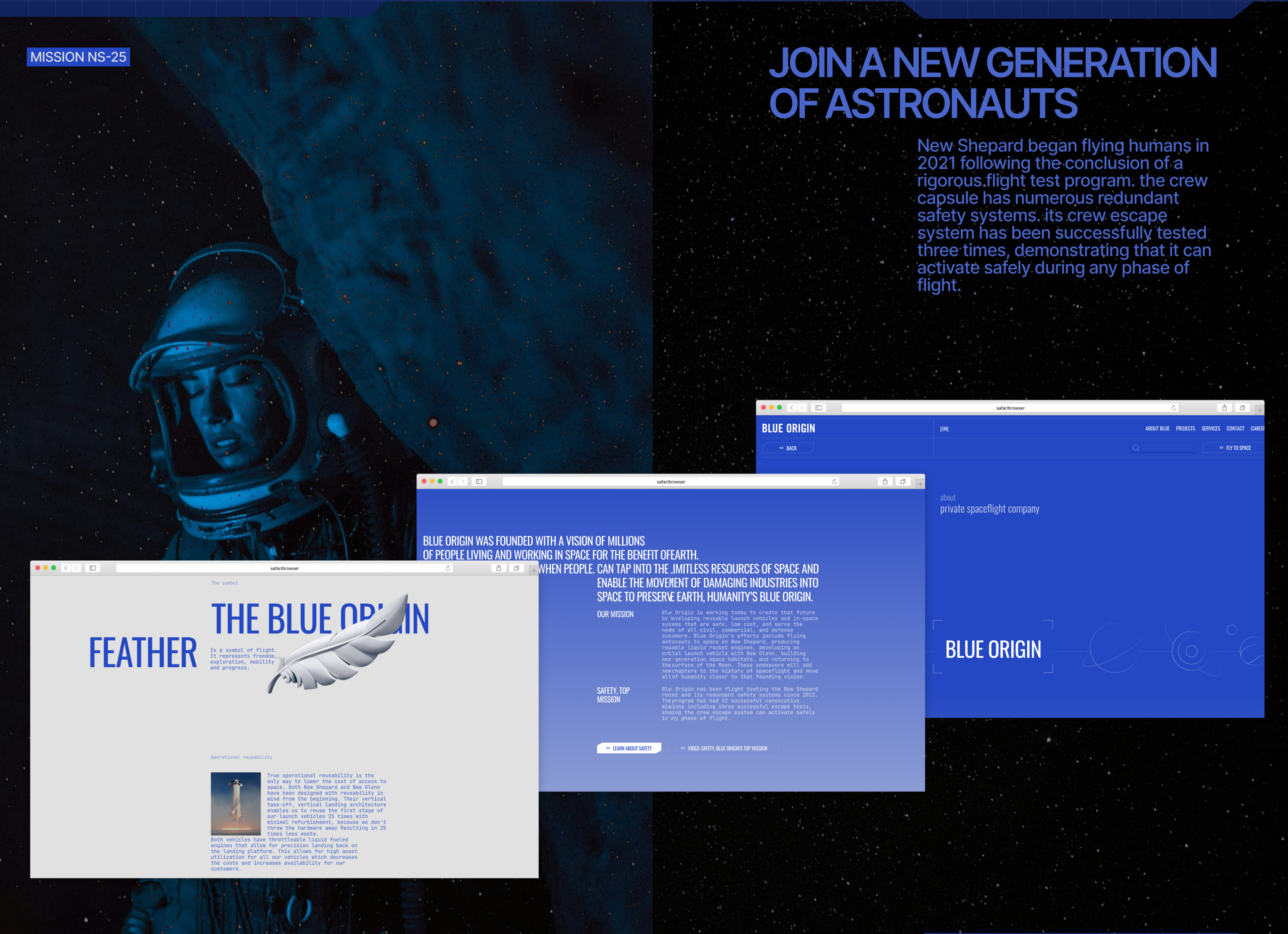 BLUE ORIGIN [ Corporate website ] — Изображение №11 — Интерфейсы, Анимация на Dprofile
