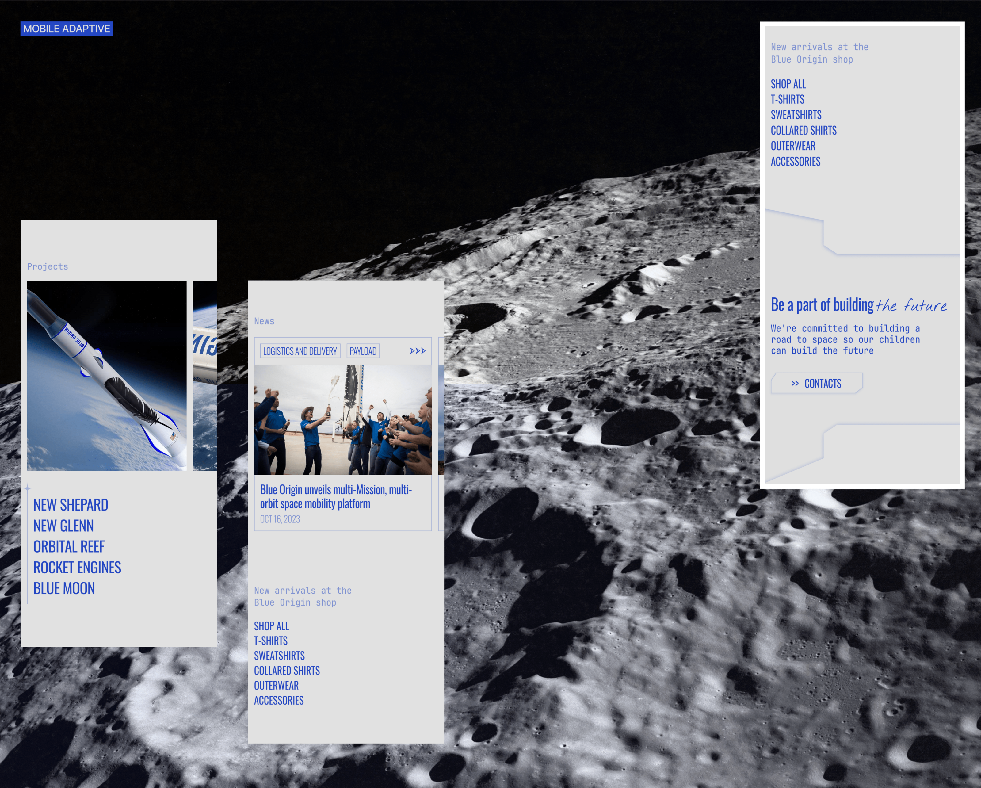BLUE ORIGIN [ Corporate website ] — Изображение №5 — Интерфейсы, Анимация на Dprofile