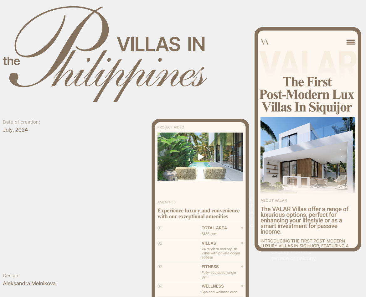 Villas in the Philippines - Website — Интерфейсы, Графика на Dprofile