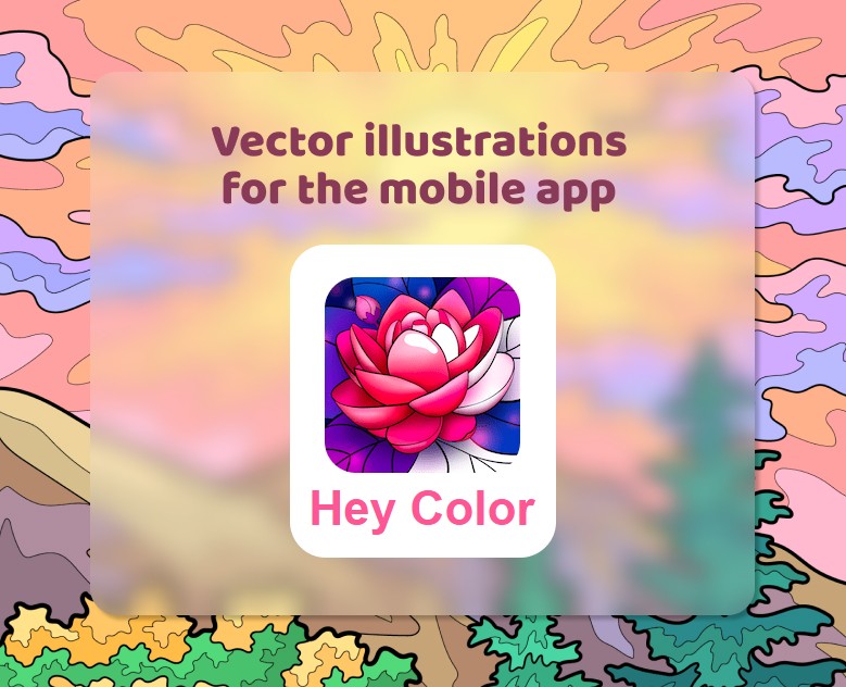 Векторные иллюстрации для приложения ‭«Hey Color» — Иллюстрация на Dprofile