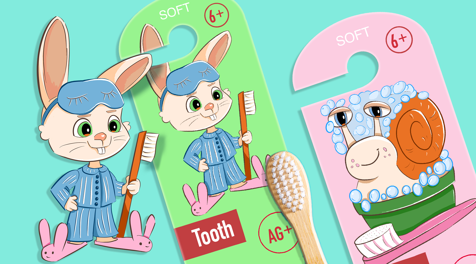 Разработка персонажей для упаковки детских зубных щеток — Изображение №1 — Брендинг, Иллюстрация на Dprofile