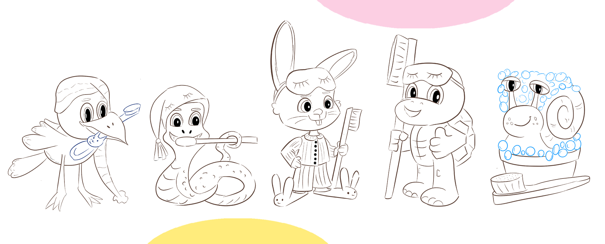 Разработка персонажей для упаковки детских зубных щеток — Изображение №4 — Брендинг, Иллюстрация на Dprofile