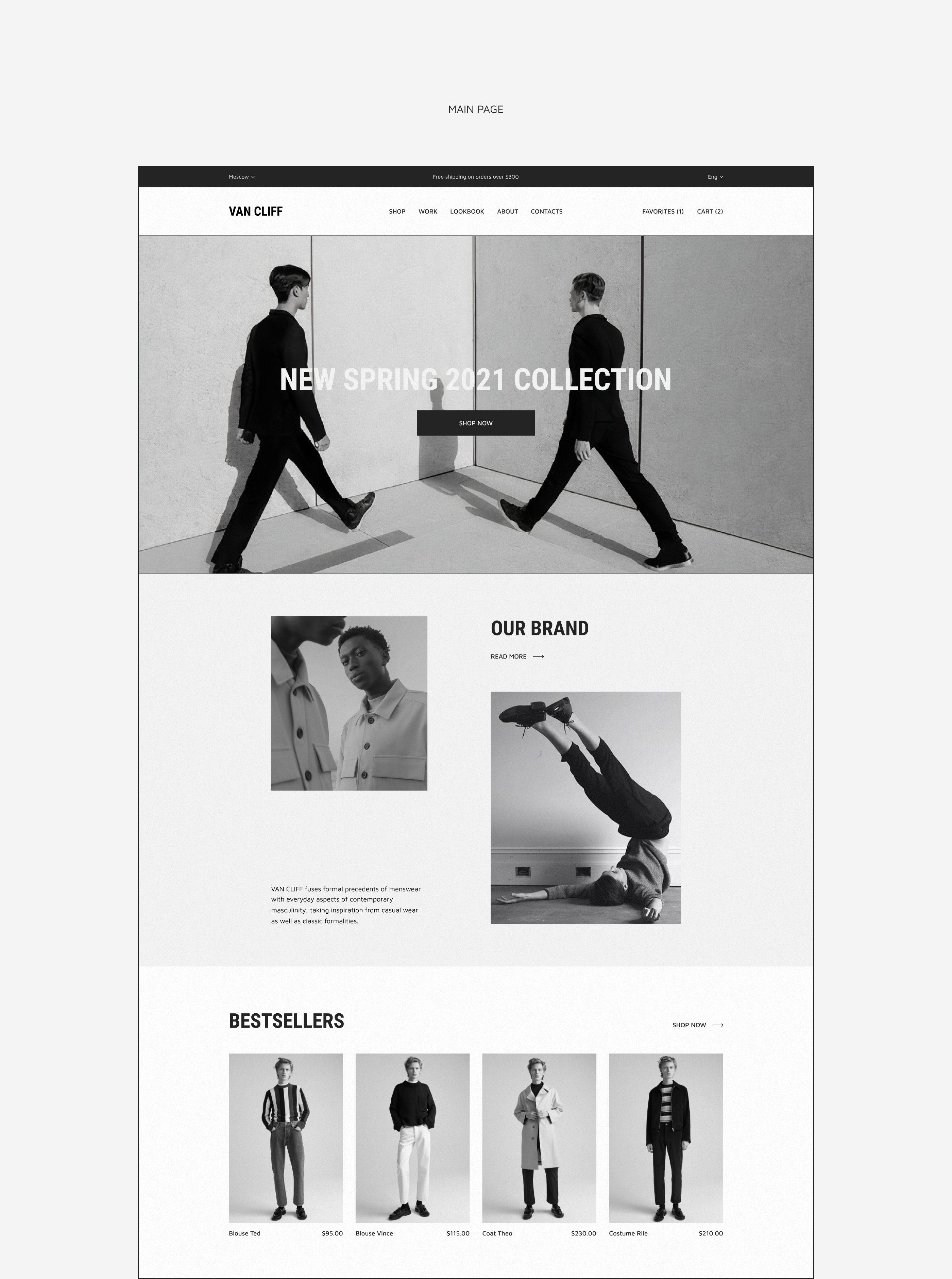 Van Cliff e-commerce website — Изображение №4 — Интерфейсы на Dprofile