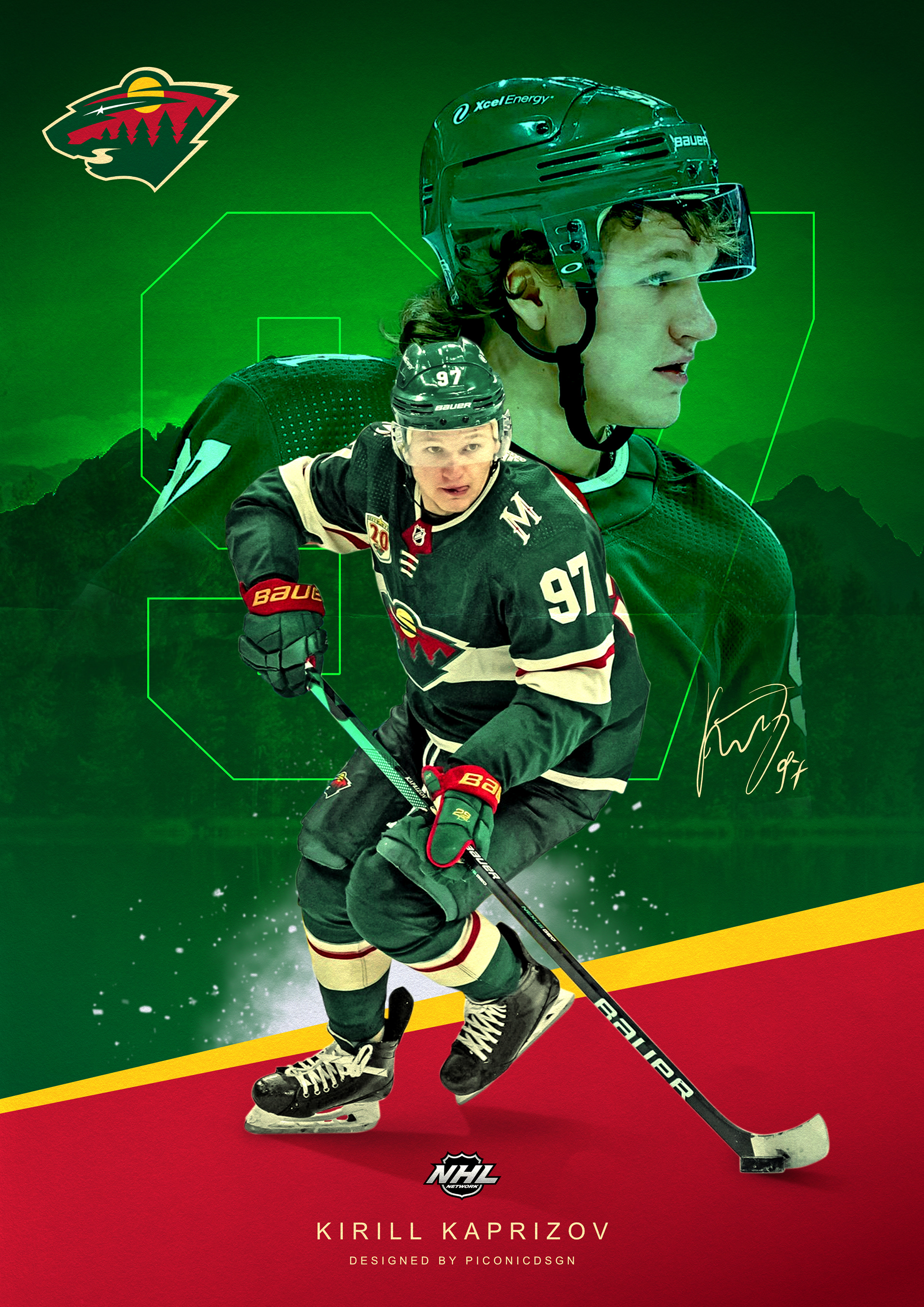 Kirill Kaprizov (Minnesota Wilds) poster — Изображение №1 — Графика на Dprofile