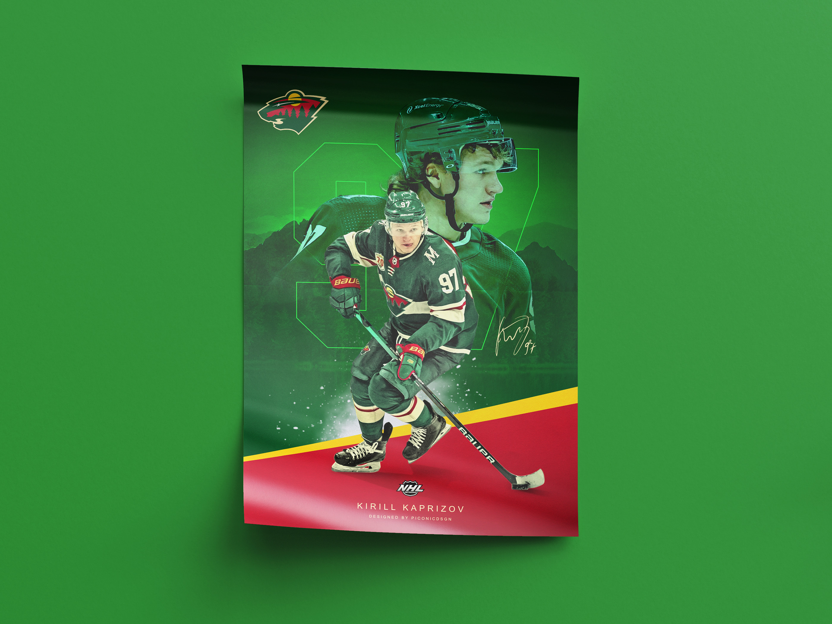 Kirill Kaprizov (Minnesota Wilds) poster — Изображение №2 — Графика на Dprofile