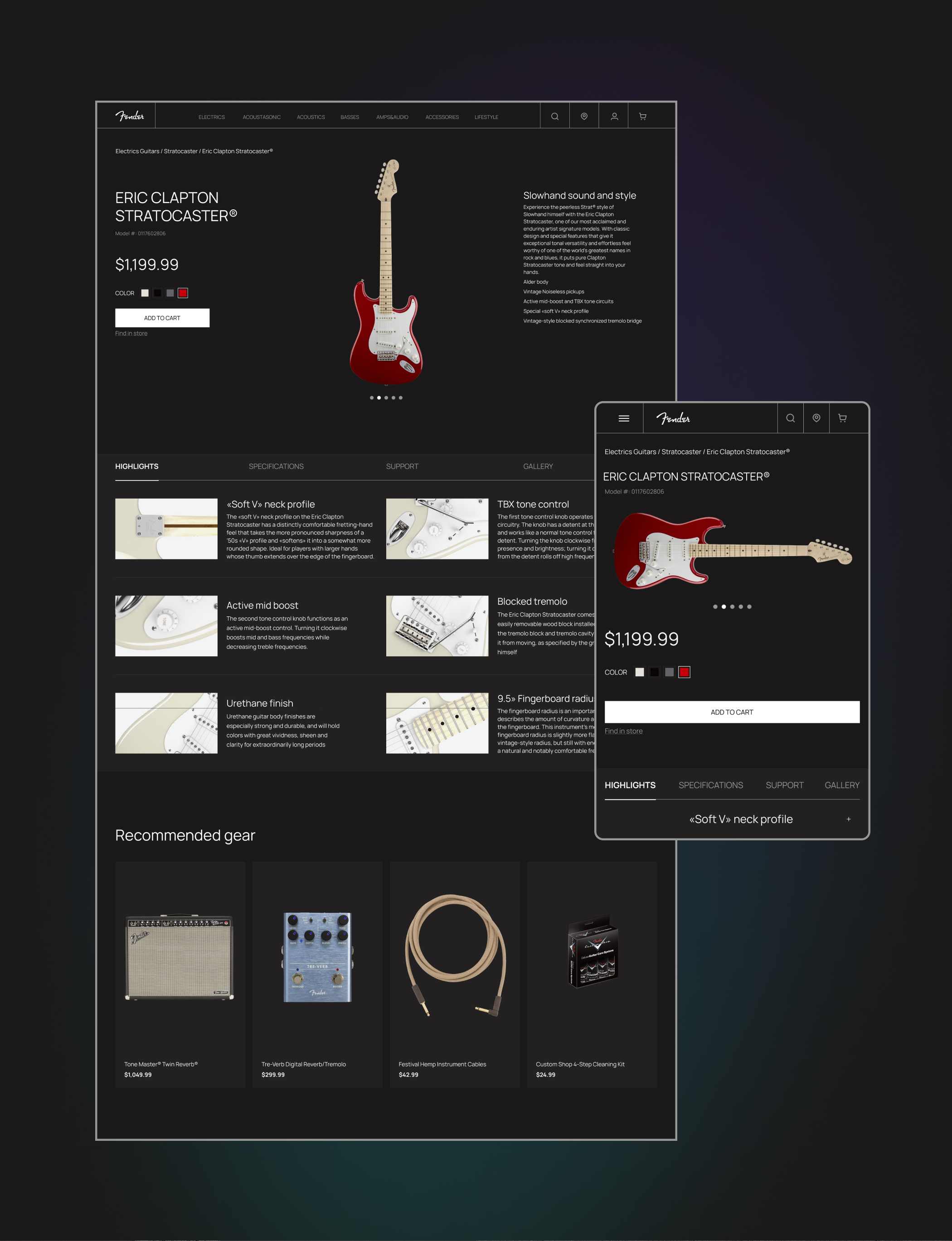 Redesign Concept: Fender Online Store — Изображение №9 — Интерфейсы на Dprofile
