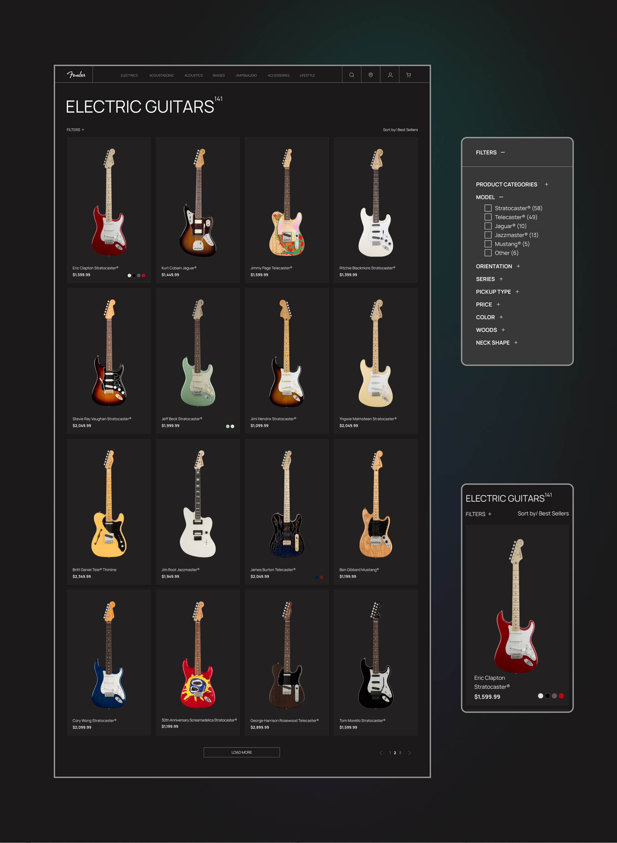 Redesign Concept: Fender Online Store — Изображение №7 — Интерфейсы на Dprofile