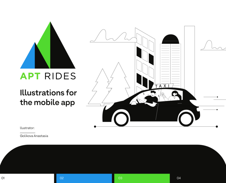 APT RIDES. Illustrations for APP. — Иллюстрация на Dprofile