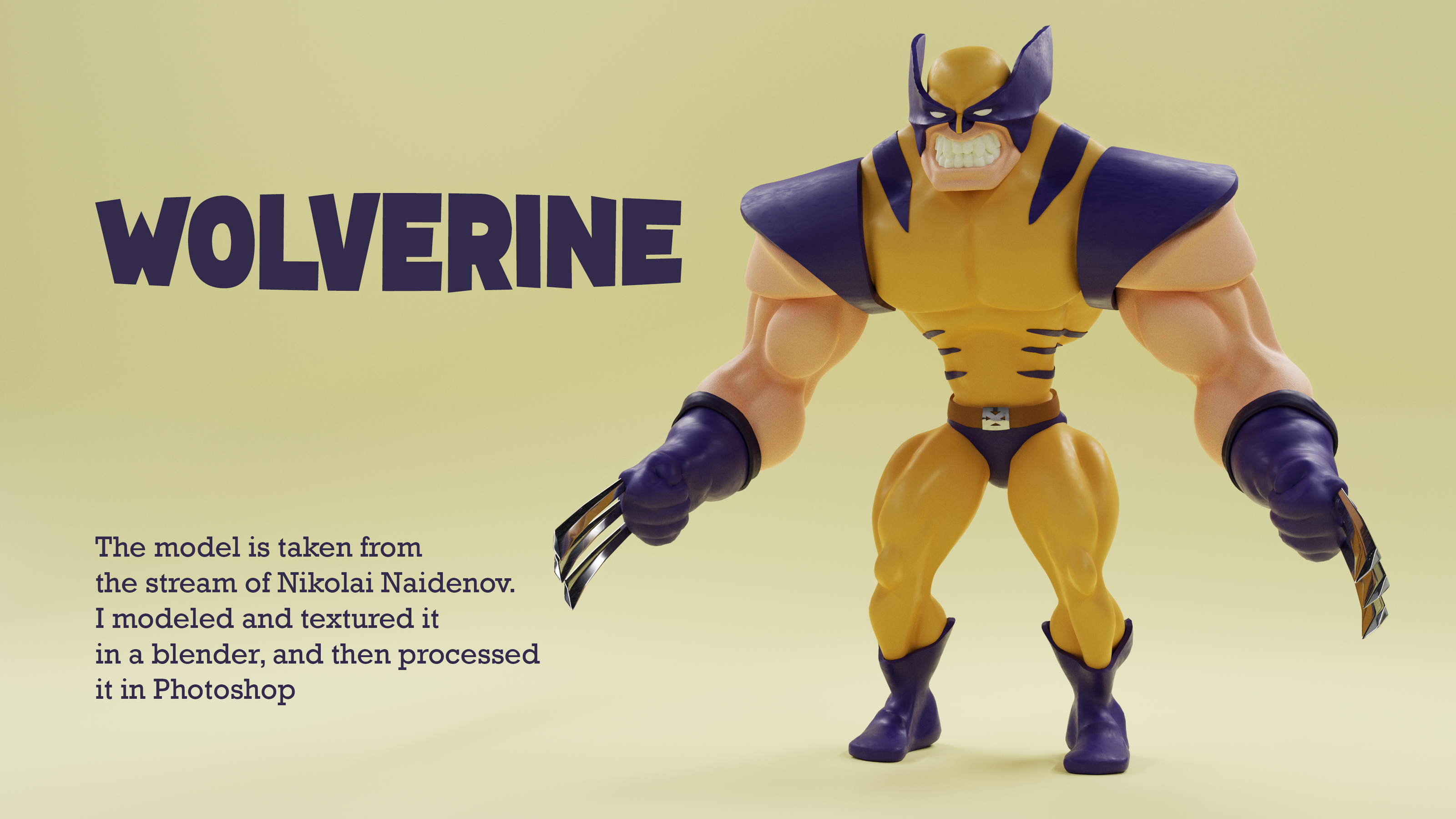 3D Model of Wolverine — Изображение №1 — Иллюстрация, 3D на Dprofile
