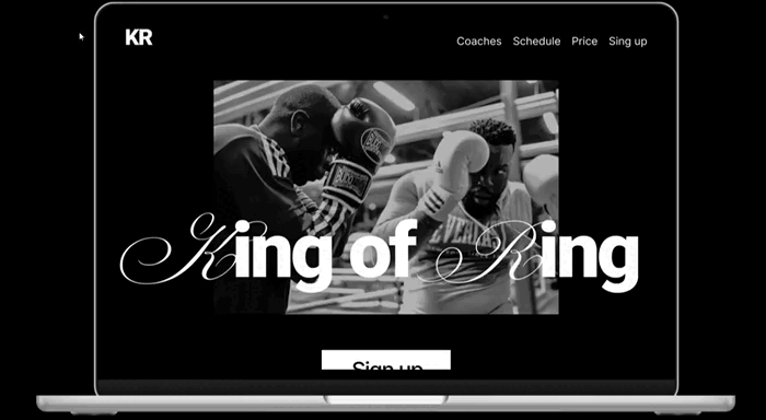 landing page concept. King of ring — Изображение №2 — Интерфейсы на Dprofile