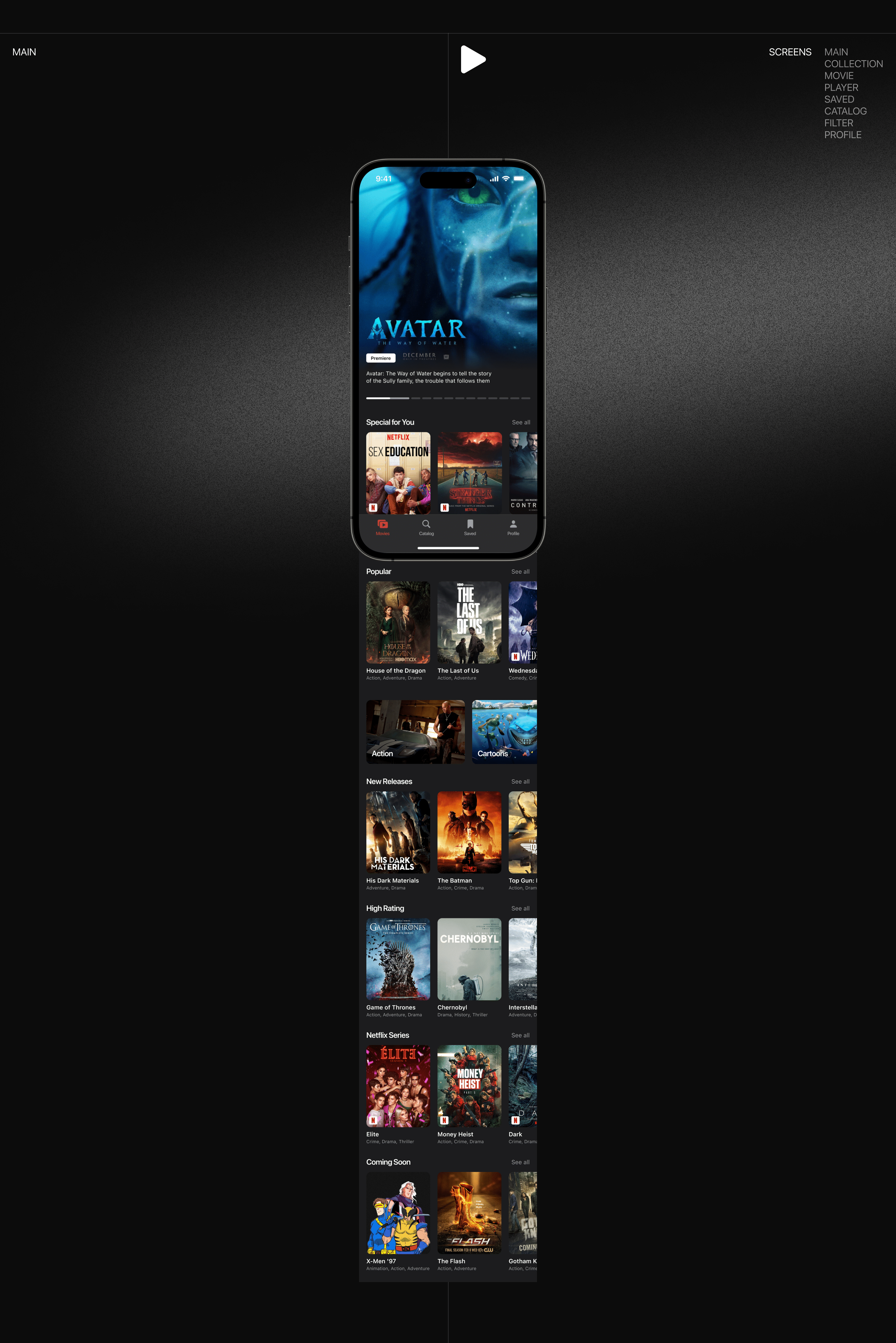 PLAY - Cinema app — Изображение №16 — Интерфейсы, Маркетинг на Dprofile
