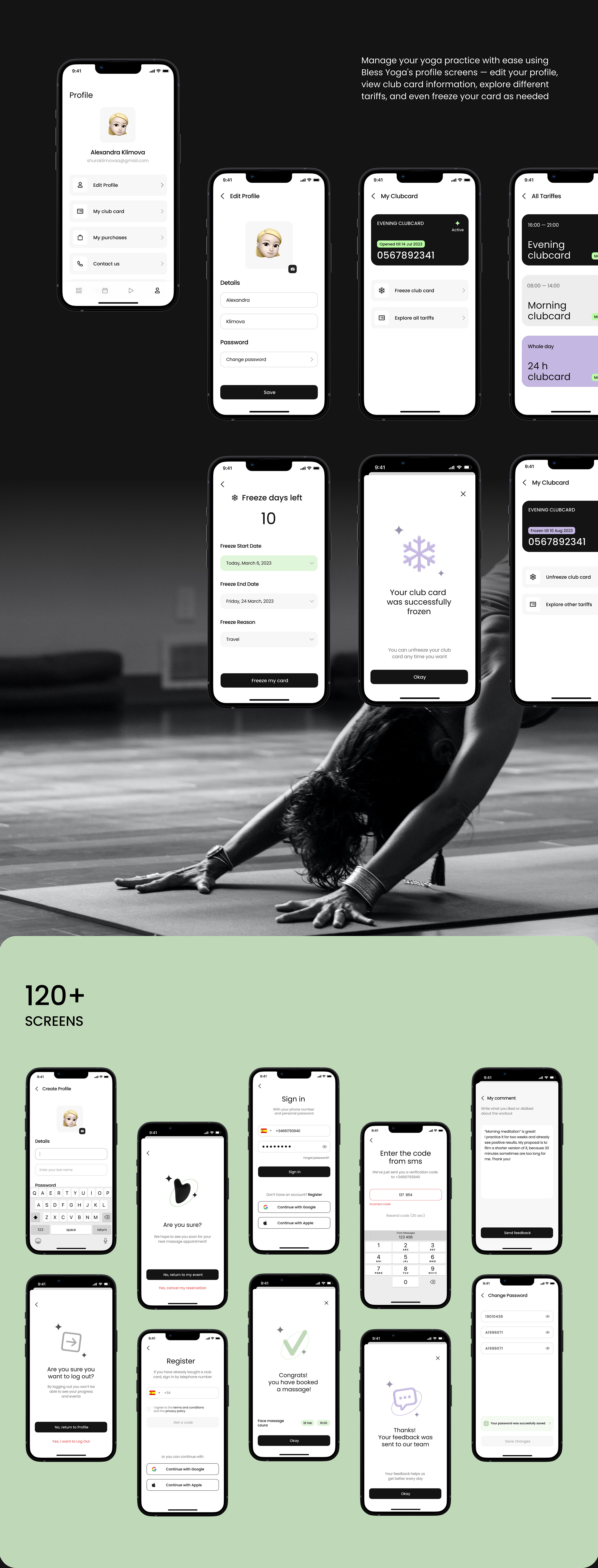 Bless Yoga App — Изображение №14 — Интерфейсы, Брендинг на Dprofile