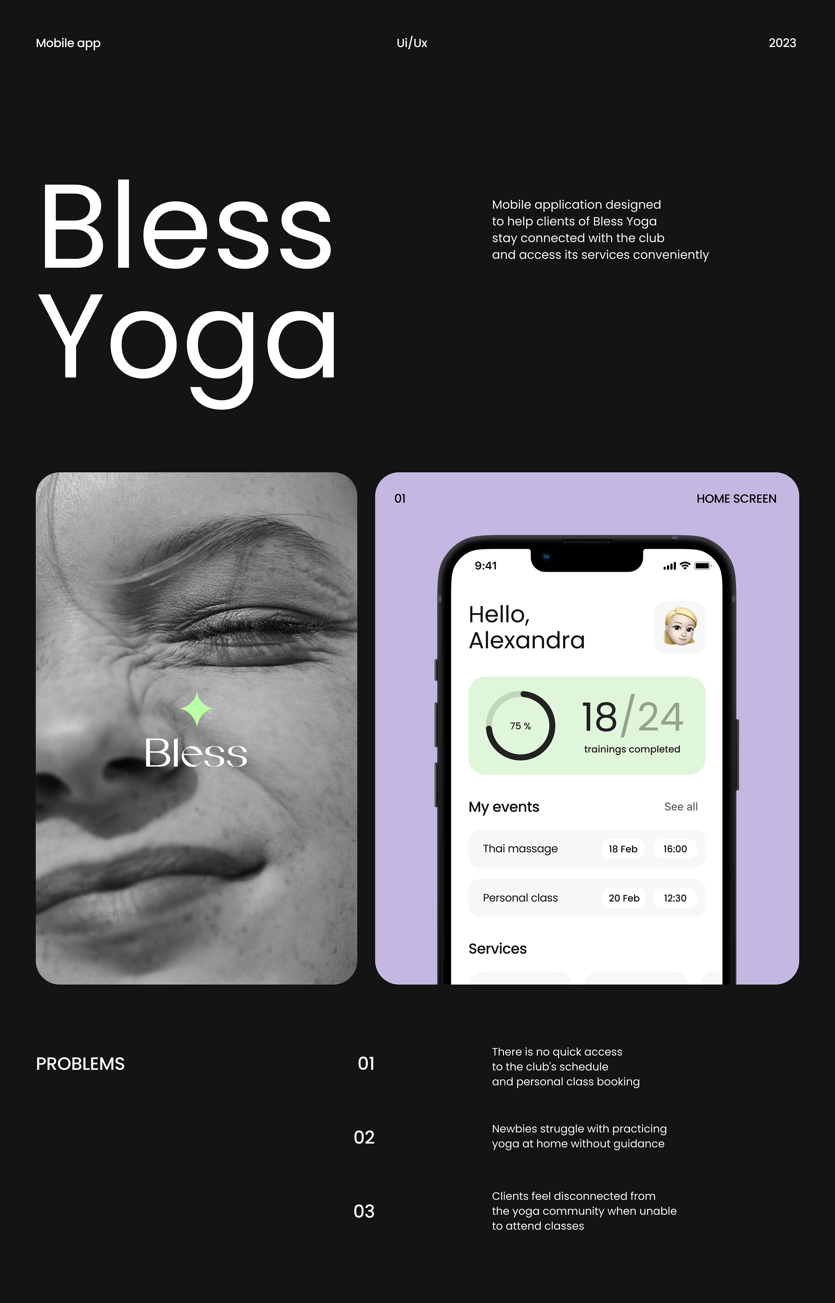 Bless Yoga App — Изображение №1 — Интерфейсы, Брендинг на Dprofile