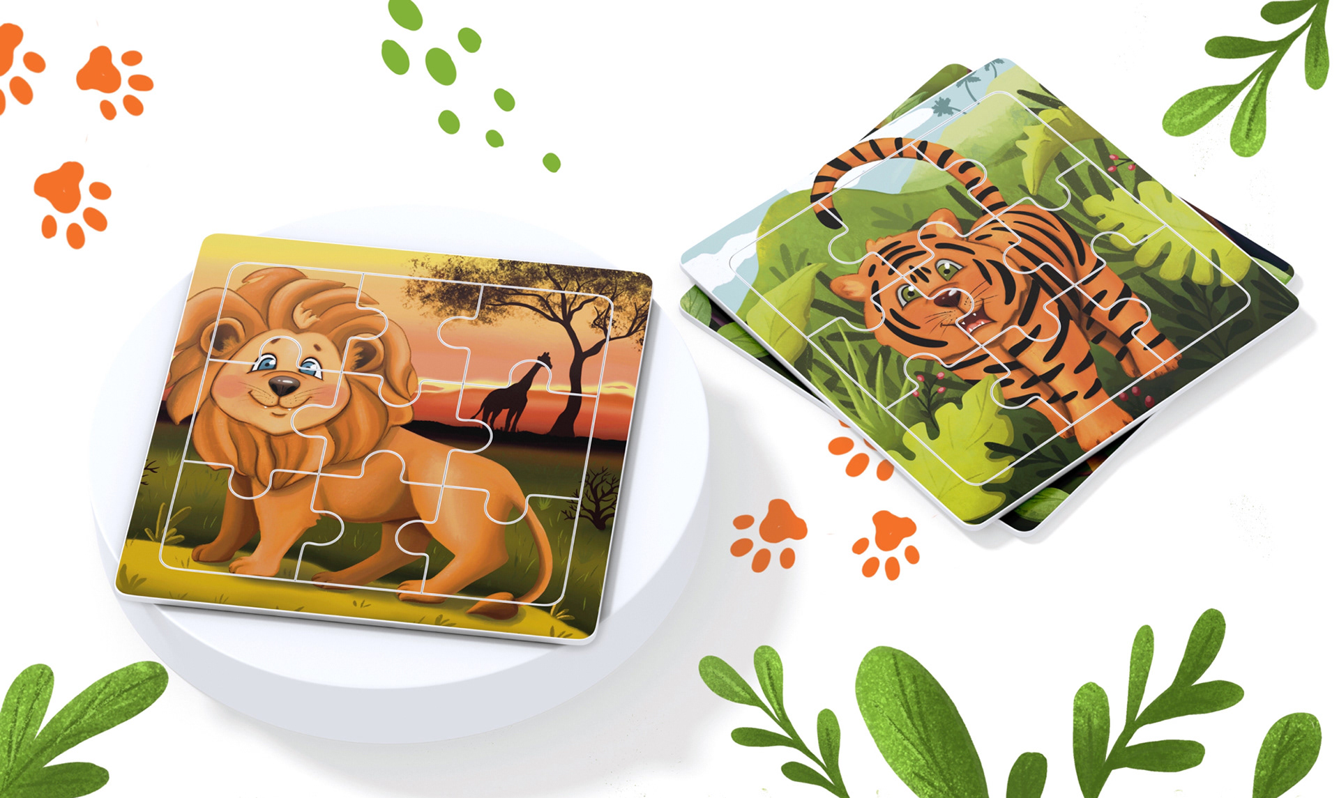 Иллюстрации для детских пазлов 4 в 1 "Дикие кошки" — Изображение №8 — Иллюстрация, Графика на Dprofile