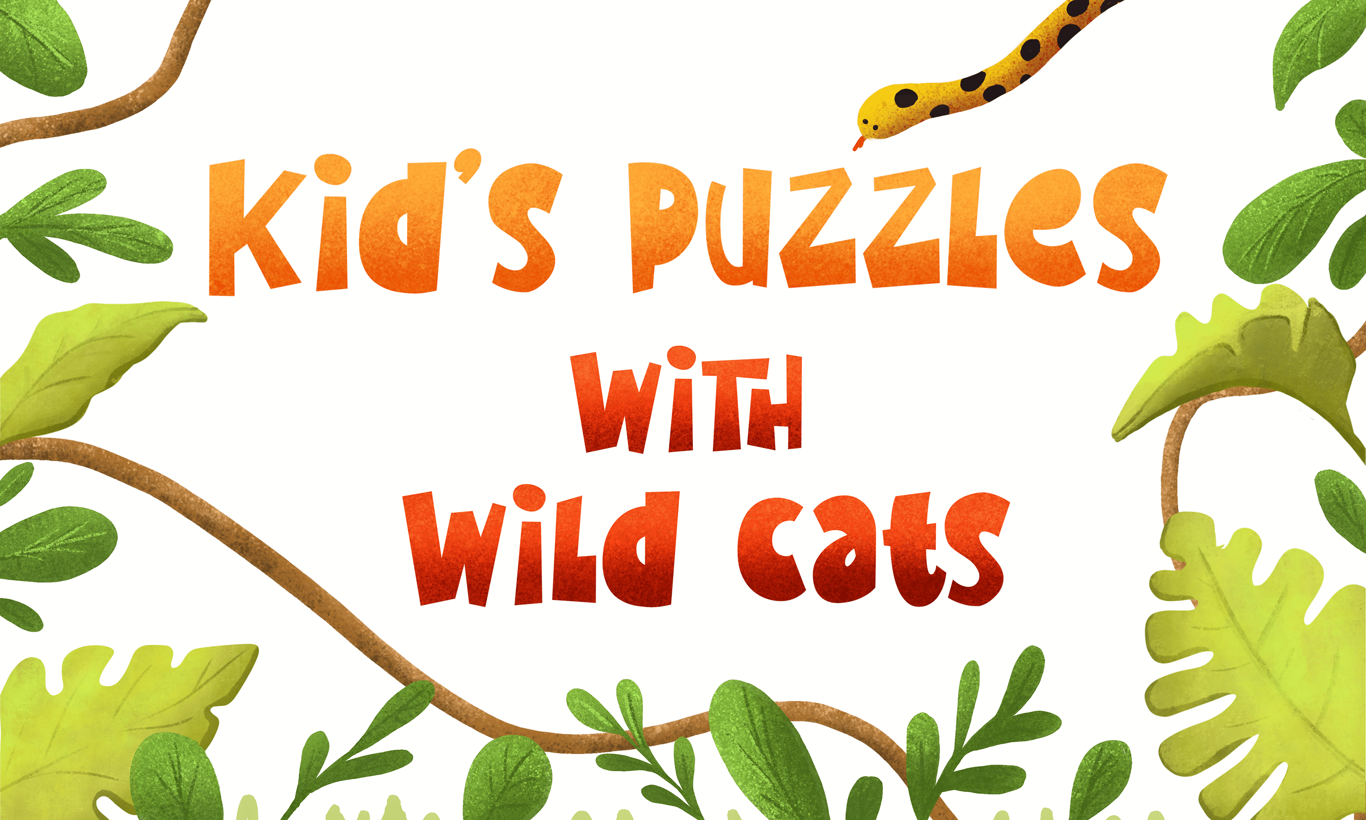 Иллюстрации для детских пазлов 4 в 1 "Дикие кошки" — Изображение №1 — Иллюстрация, Графика на Dprofile