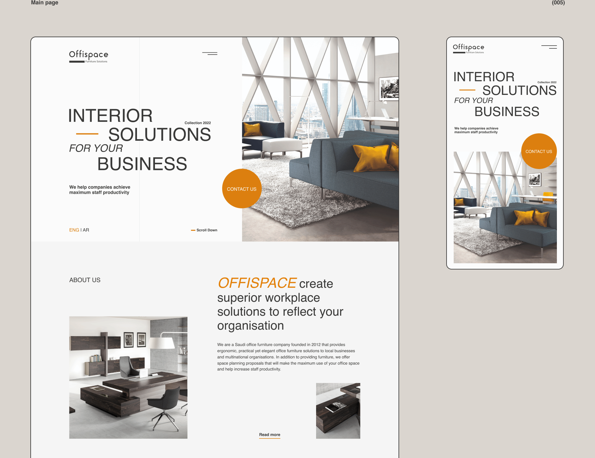 Interior design website for Office Furniture company — Изображение №2 — Интерфейсы, Брендинг на Dprofile