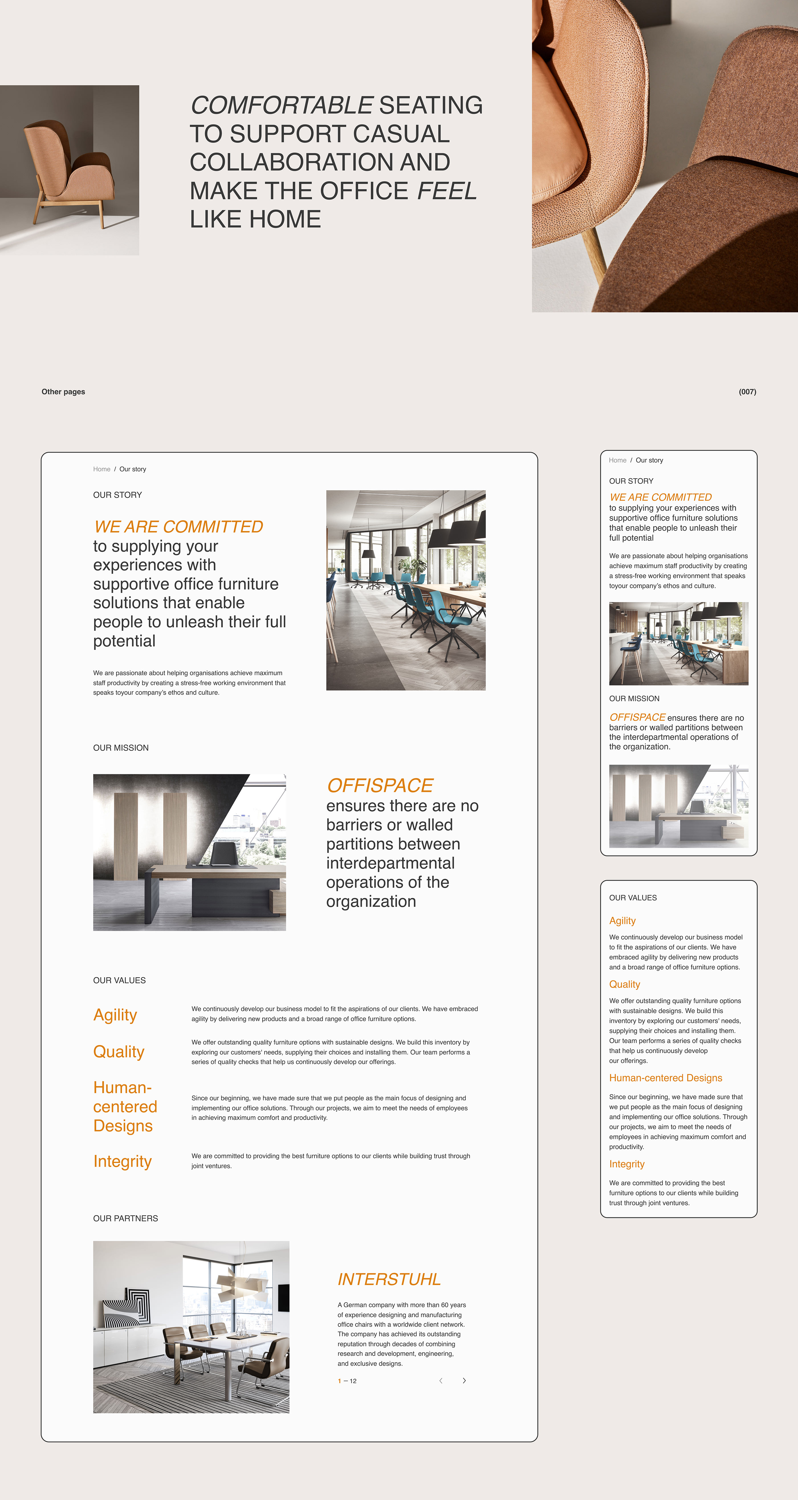 Interior design website for Office Furniture company — Изображение №5 — Интерфейсы, Брендинг на Dprofile