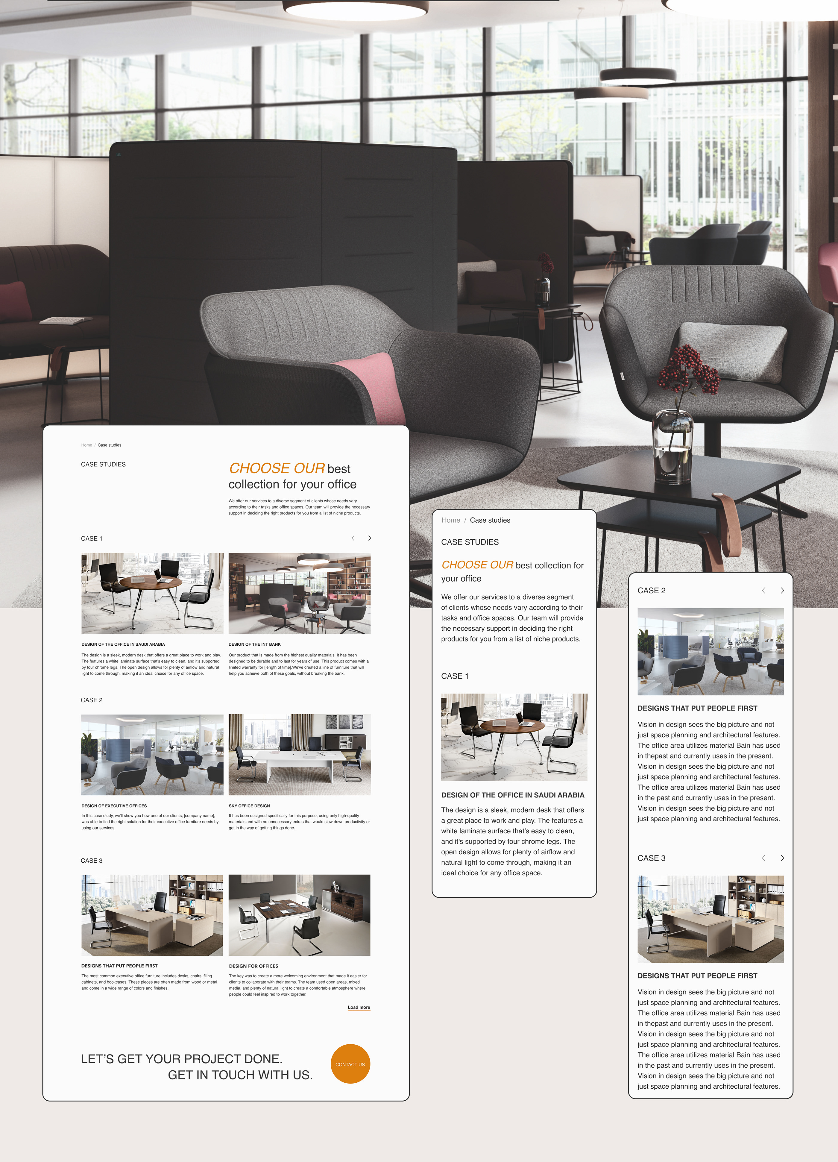 Interior design website for Office Furniture company — Изображение №7 — Интерфейсы, Брендинг на Dprofile