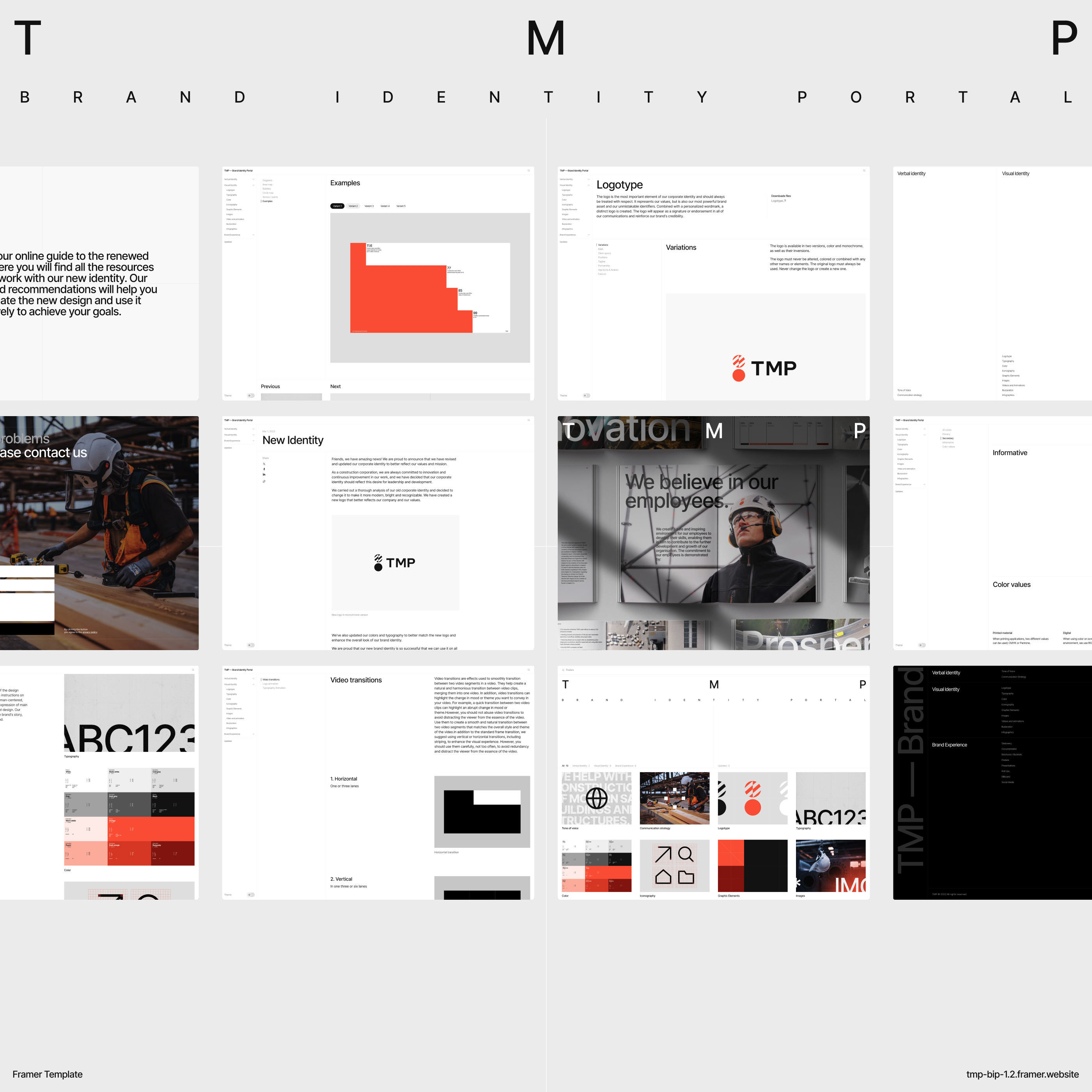 TMP — Brand Identity Portal (Framer Template) — Изображение №1 — Интерфейсы, Брендинг на Dprofile