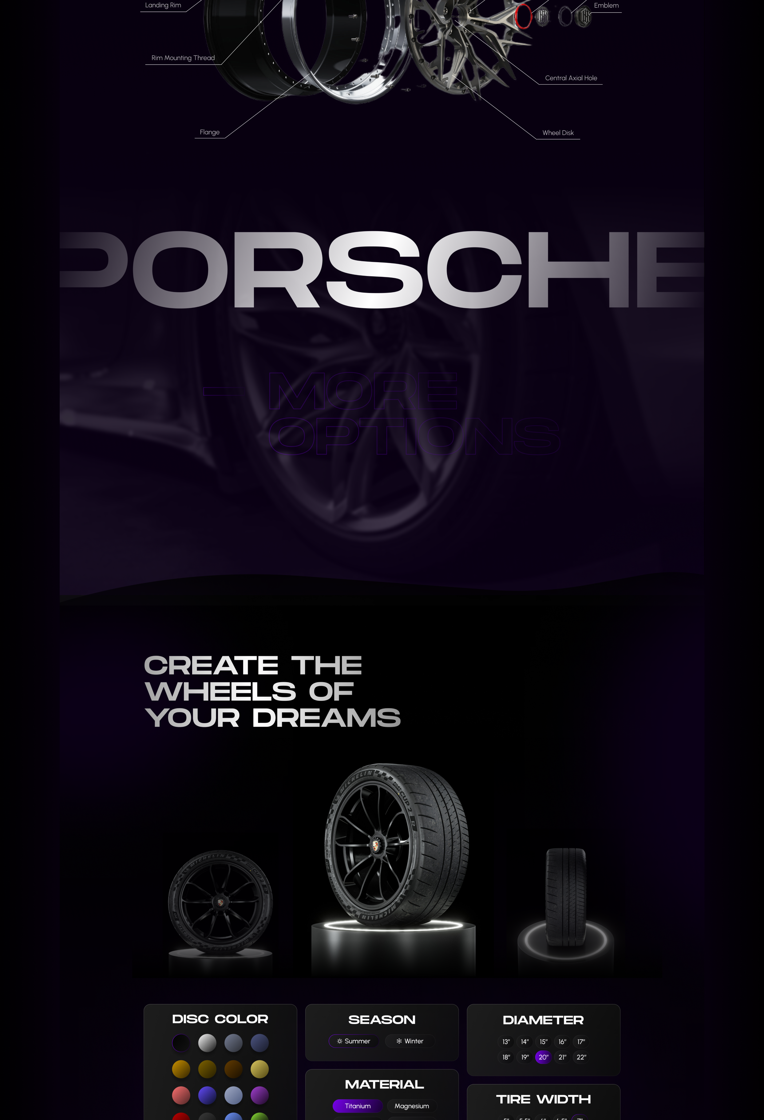 Porsche Wheels landing page — Изображение №5 — Интерфейсы, Графика на Dprofile