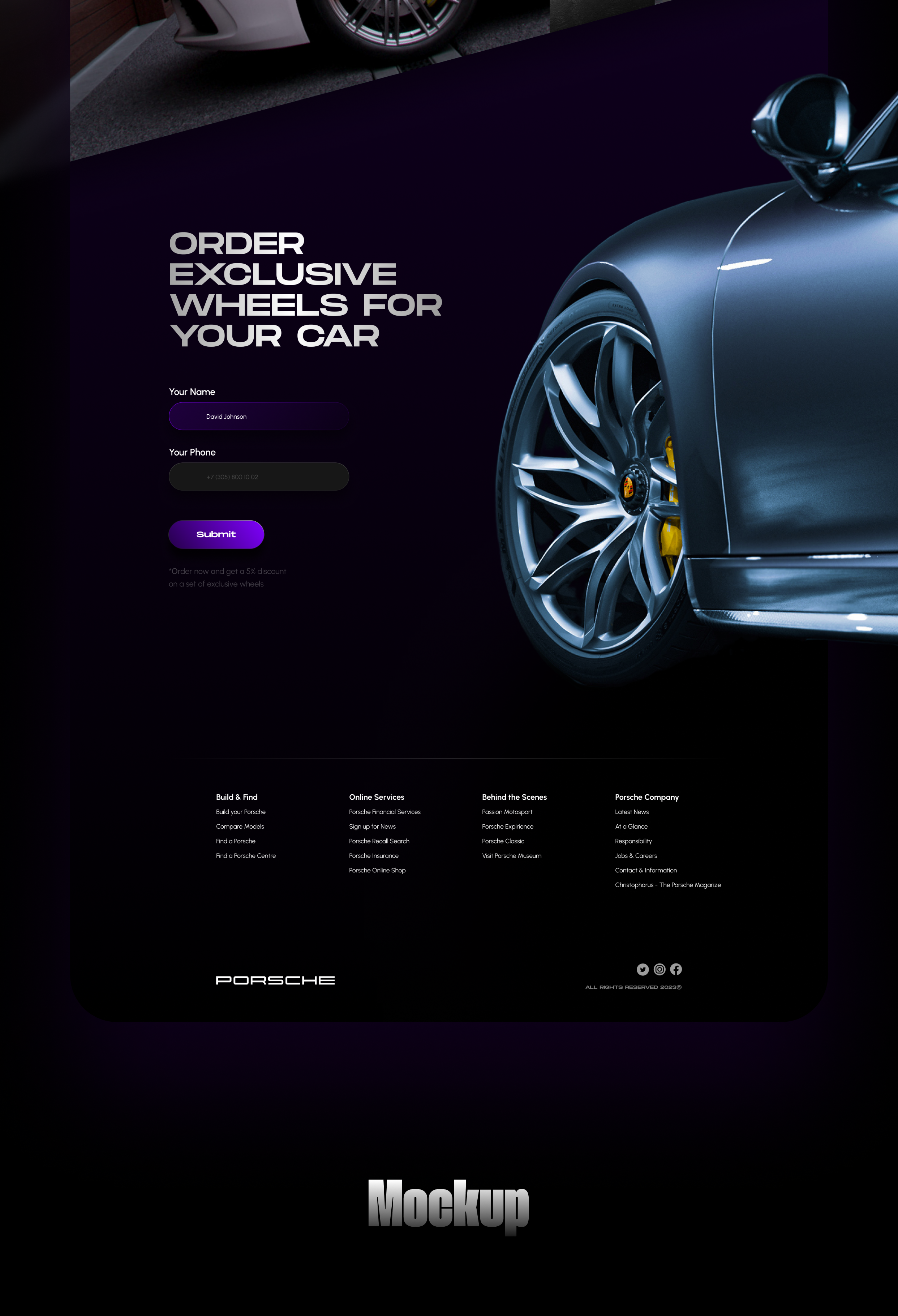 Porsche Wheels landing page — Изображение №7 — Интерфейсы, Графика на Dprofile