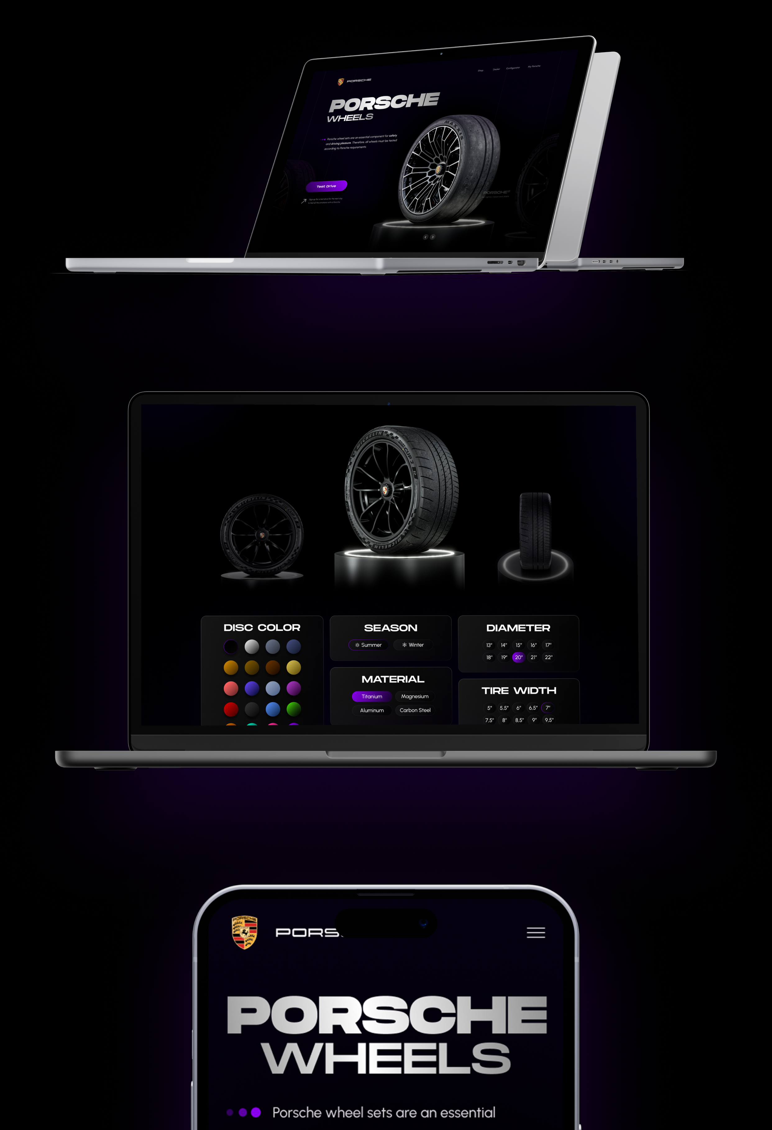 Porsche Wheels landing page — Изображение №8 — Интерфейсы, Графика на Dprofile