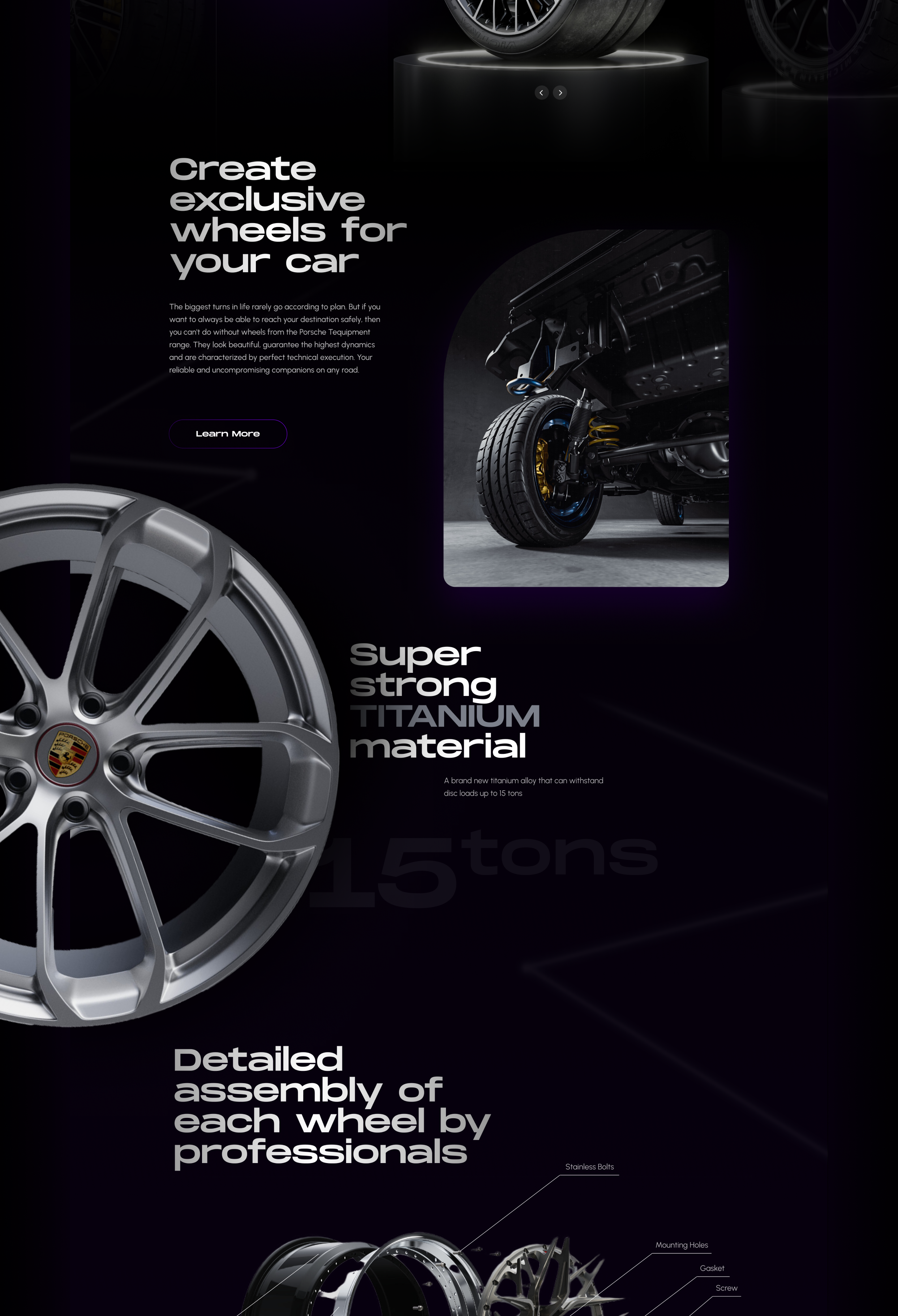 Porsche Wheels landing page — Изображение №4 — Интерфейсы, Графика на Dprofile