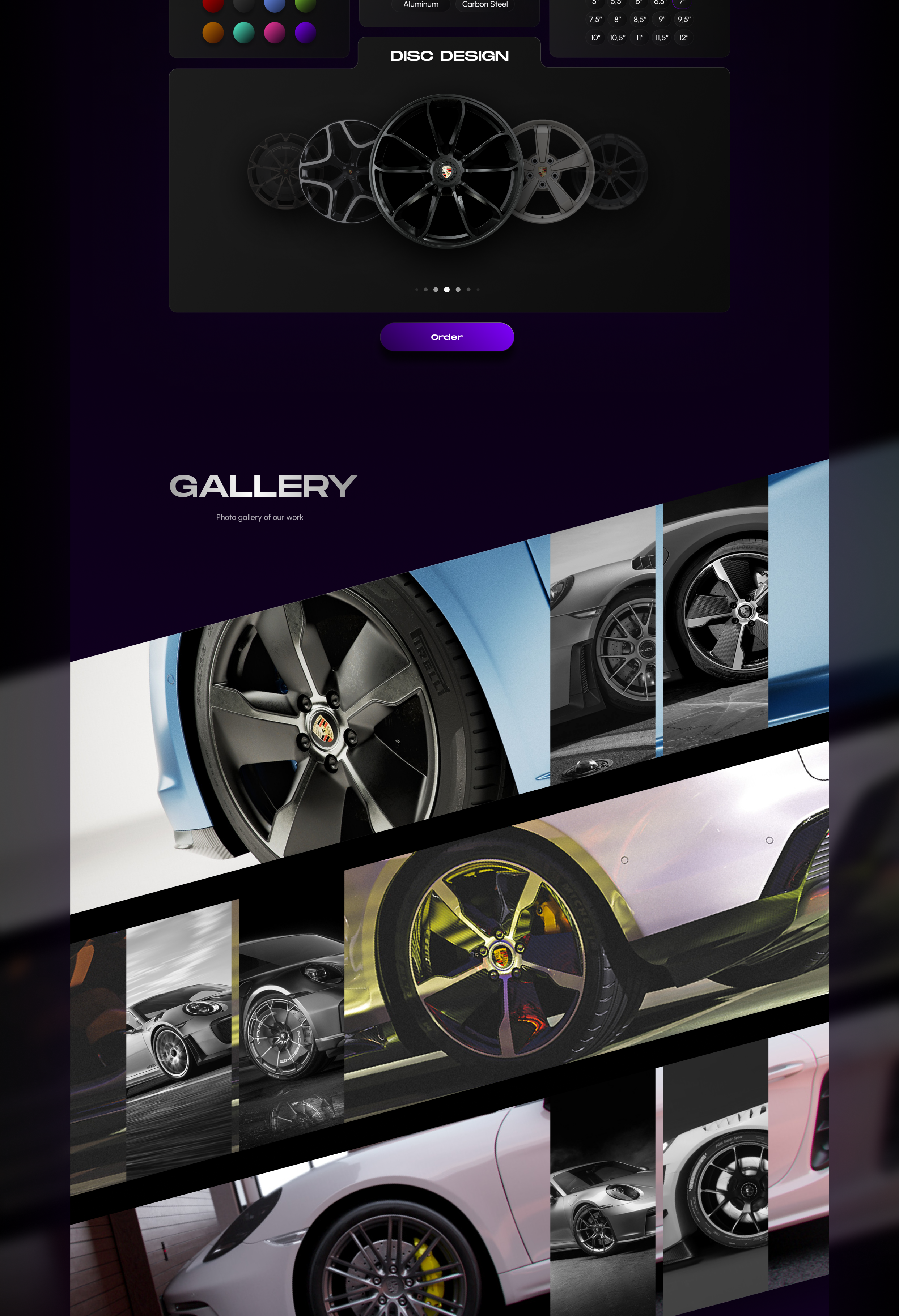 Porsche Wheels landing page — Изображение №6 — Интерфейсы, Графика на Dprofile