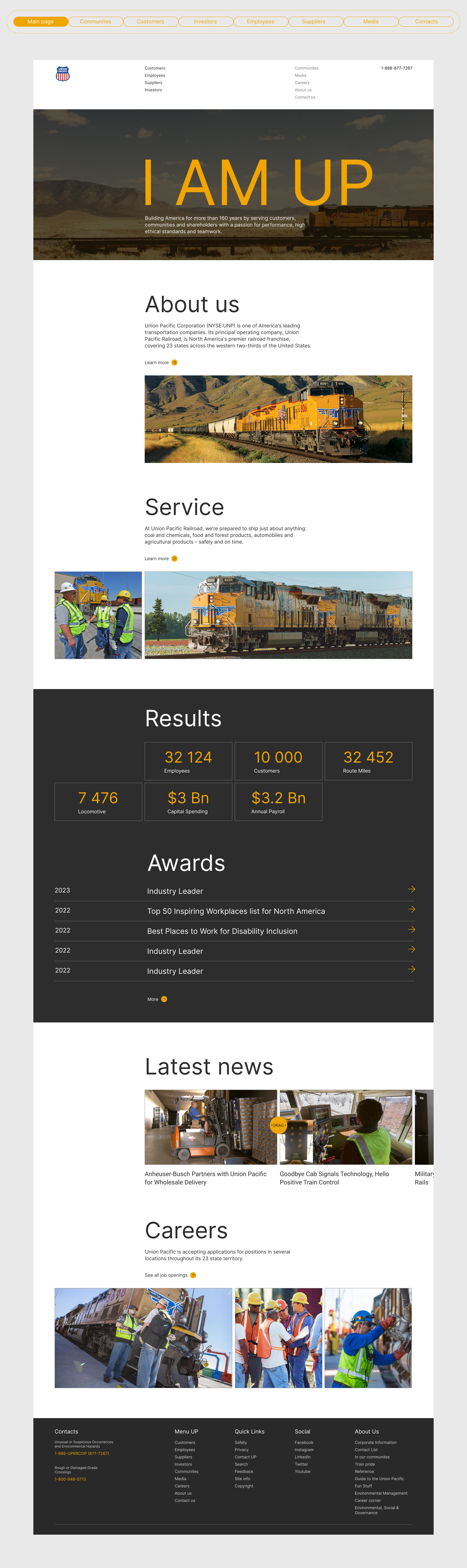 Union Pacific | Corporate website redesign — Изображение №2 — Интерфейсы на Dprofile