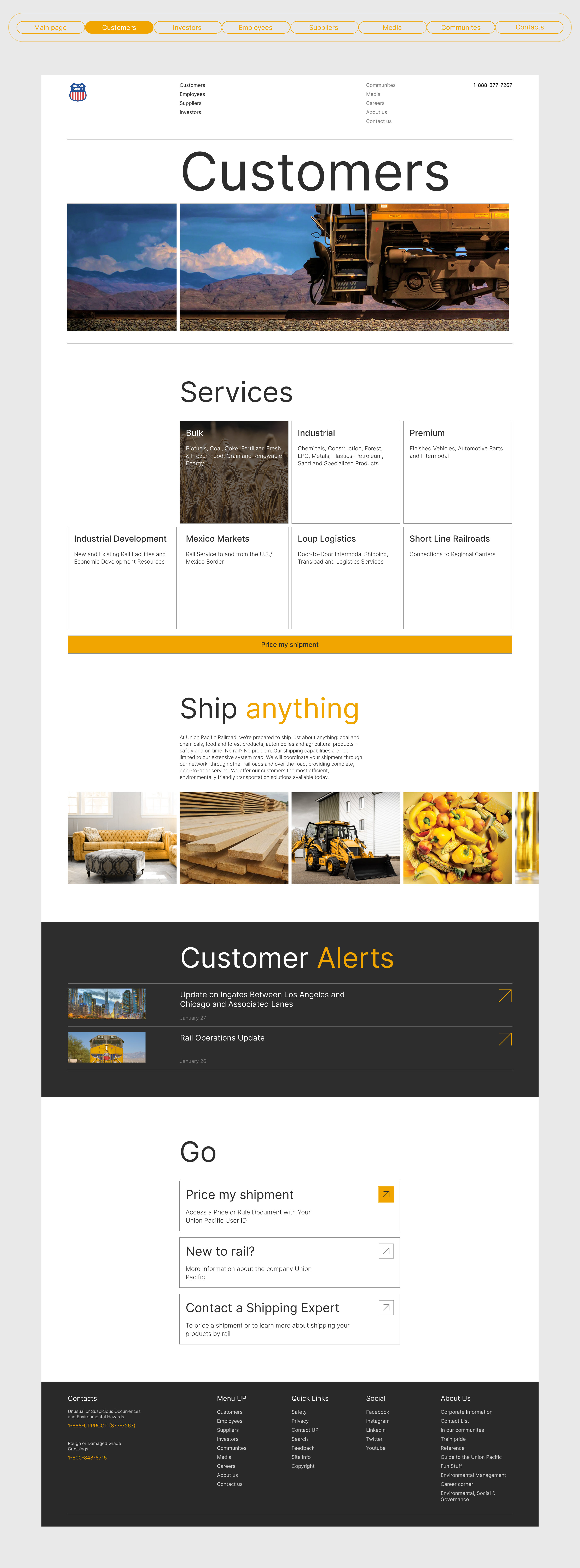 Union Pacific | Corporate website redesign — Изображение №4 — Интерфейсы на Dprofile