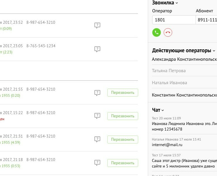 Интерфейс сотрудника отдела по работе с клиентами — Интерфейсы на Dprofile