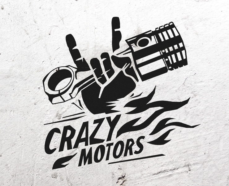 Логотип Crazy Motors — Графика, Анимация на Dprofile