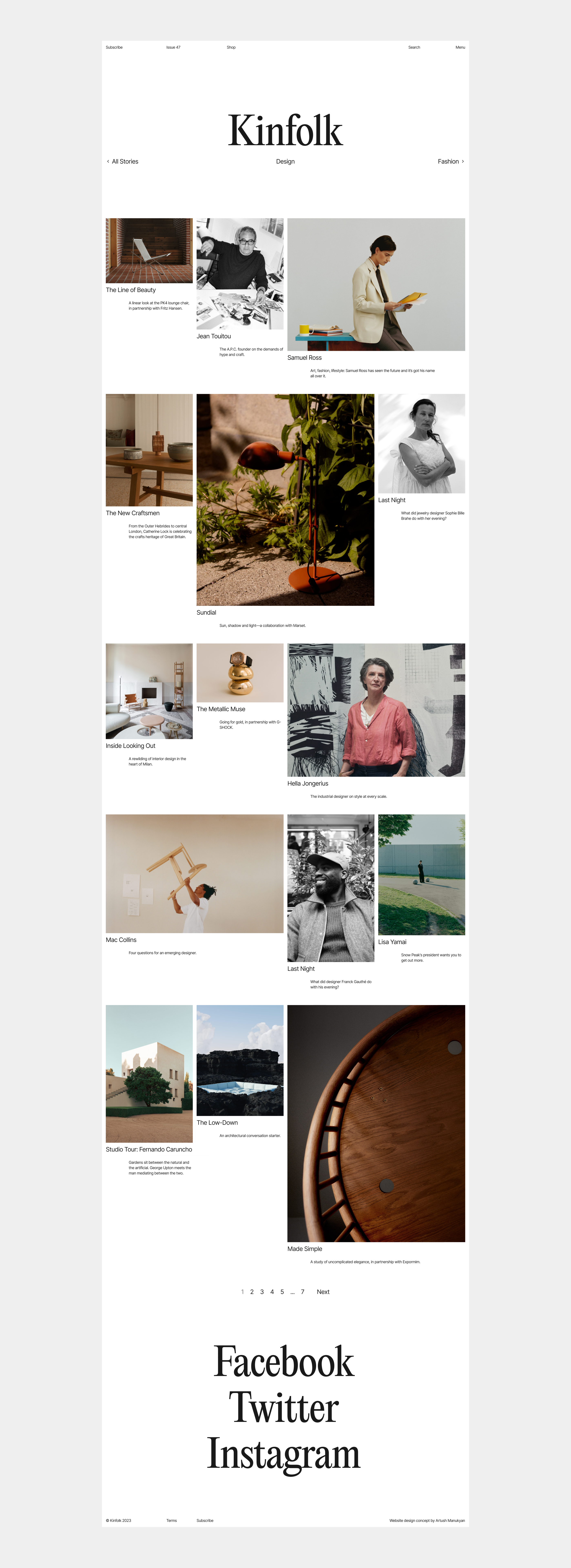 Kinfolk – website redesign concept — Изображение №4 — Интерфейсы на Dprofile