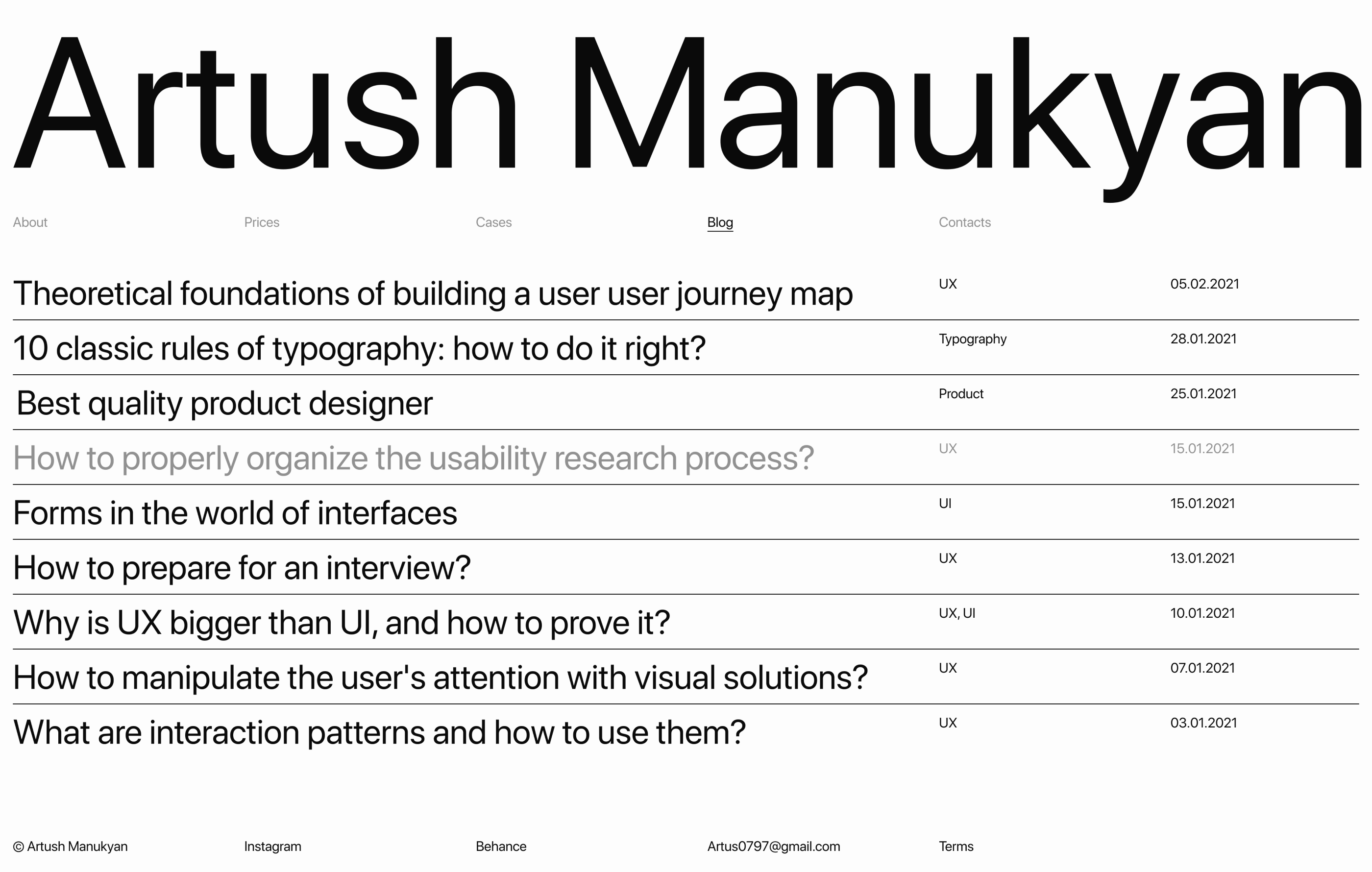 Artush Manukyan – portfolio website — Изображение №10 — Интерфейсы на Dprofile
