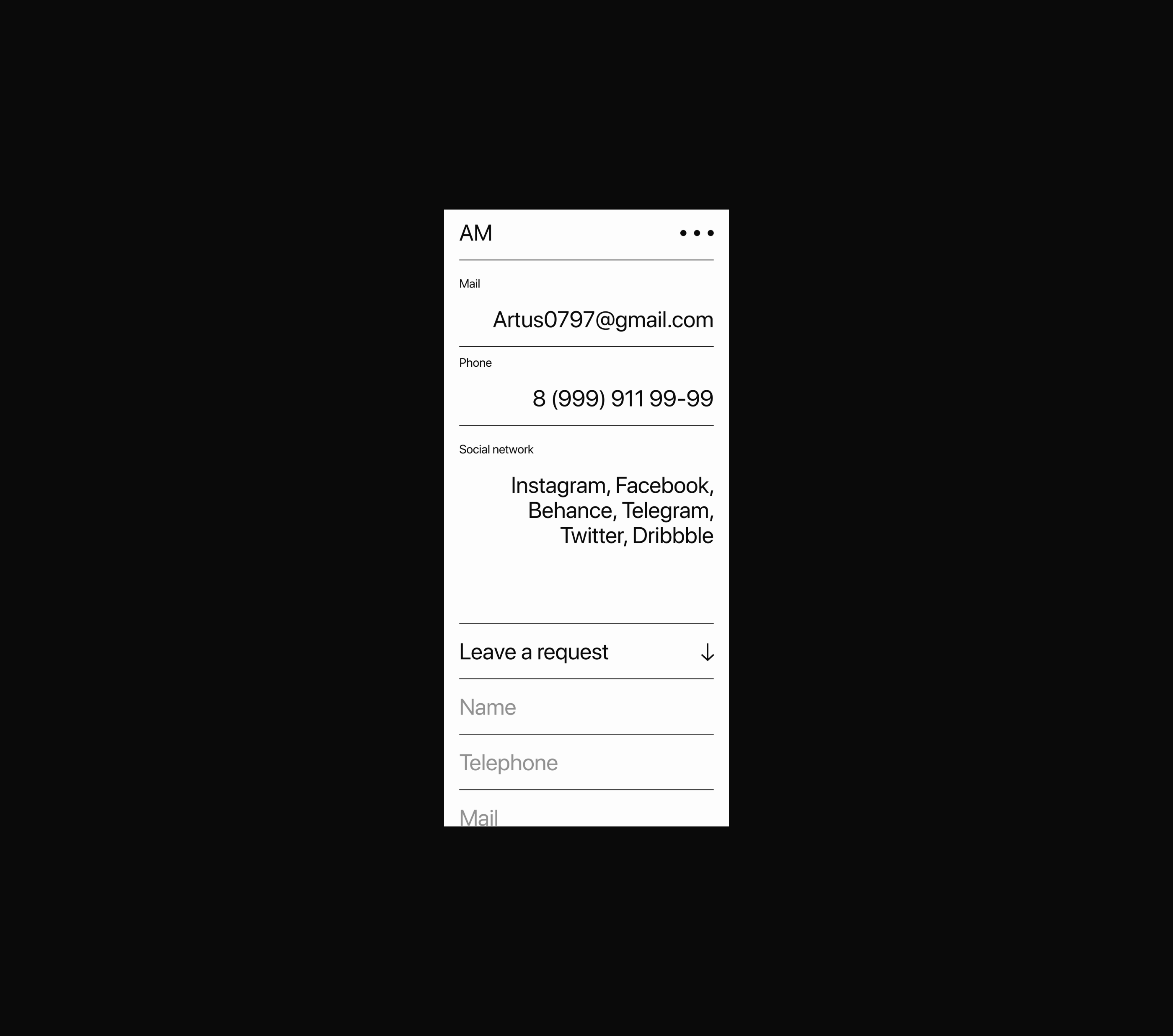 Artush Manukyan – portfolio website — Изображение №15 — Интерфейсы на Dprofile